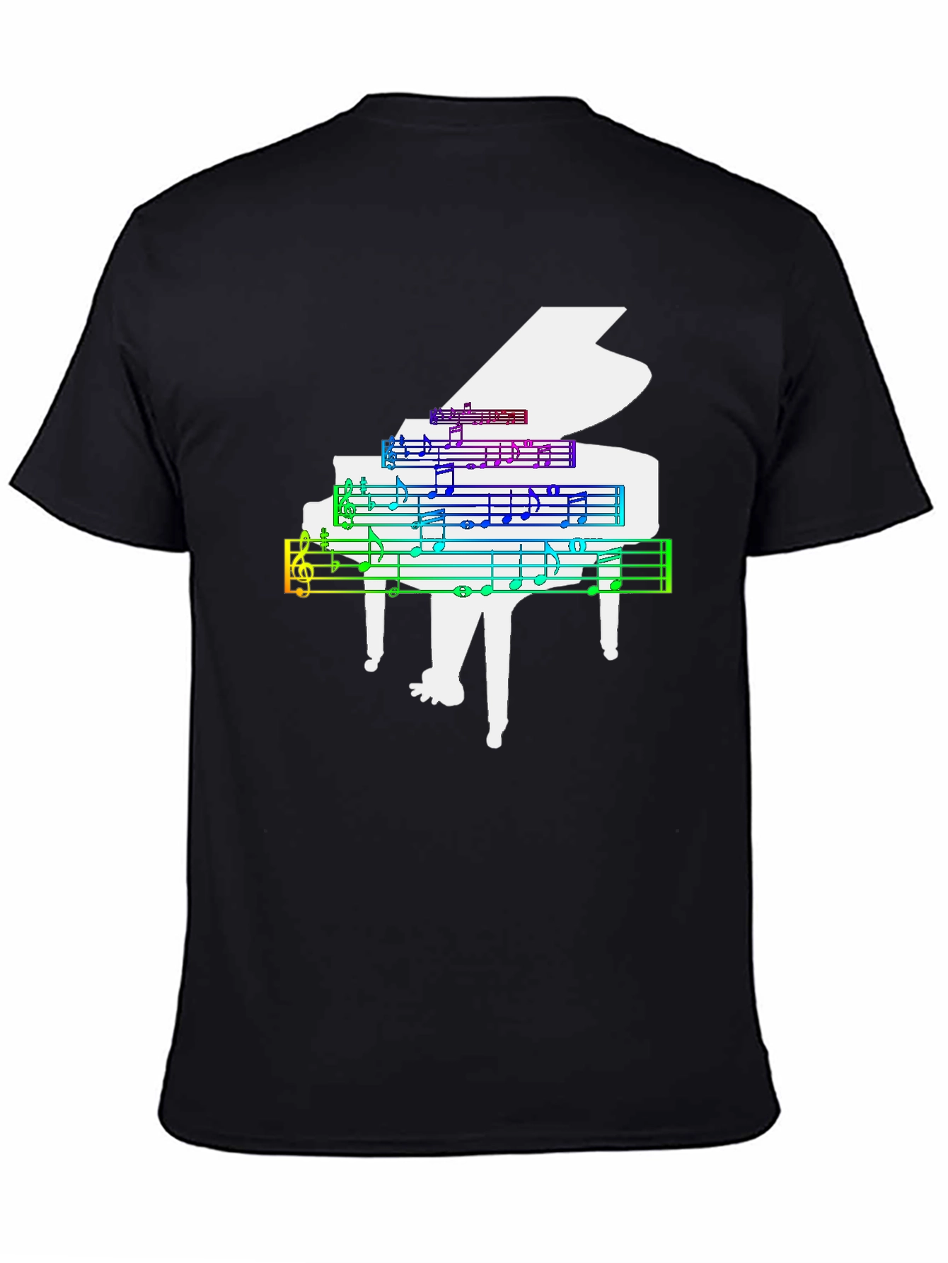 Grand Piano Music Rainbow T-Shirt