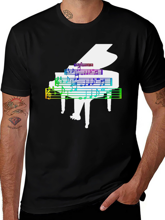 Grand Piano Music Rainbow T-Shirt