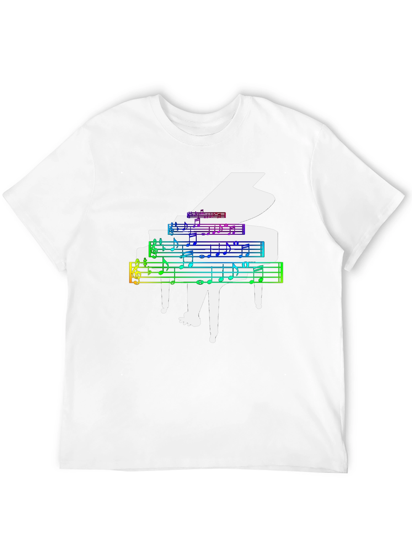 Grand Piano Music Rainbow T-Shirt