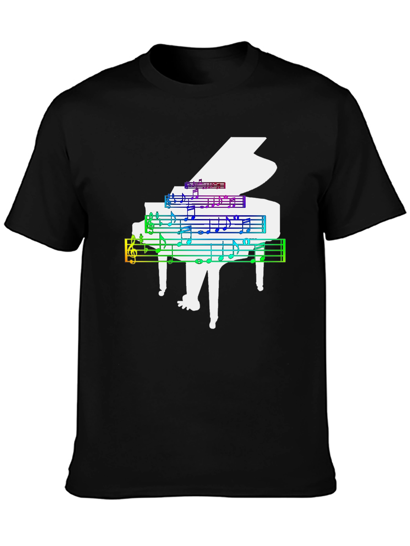 Grand Piano Music Rainbow T-Shirt