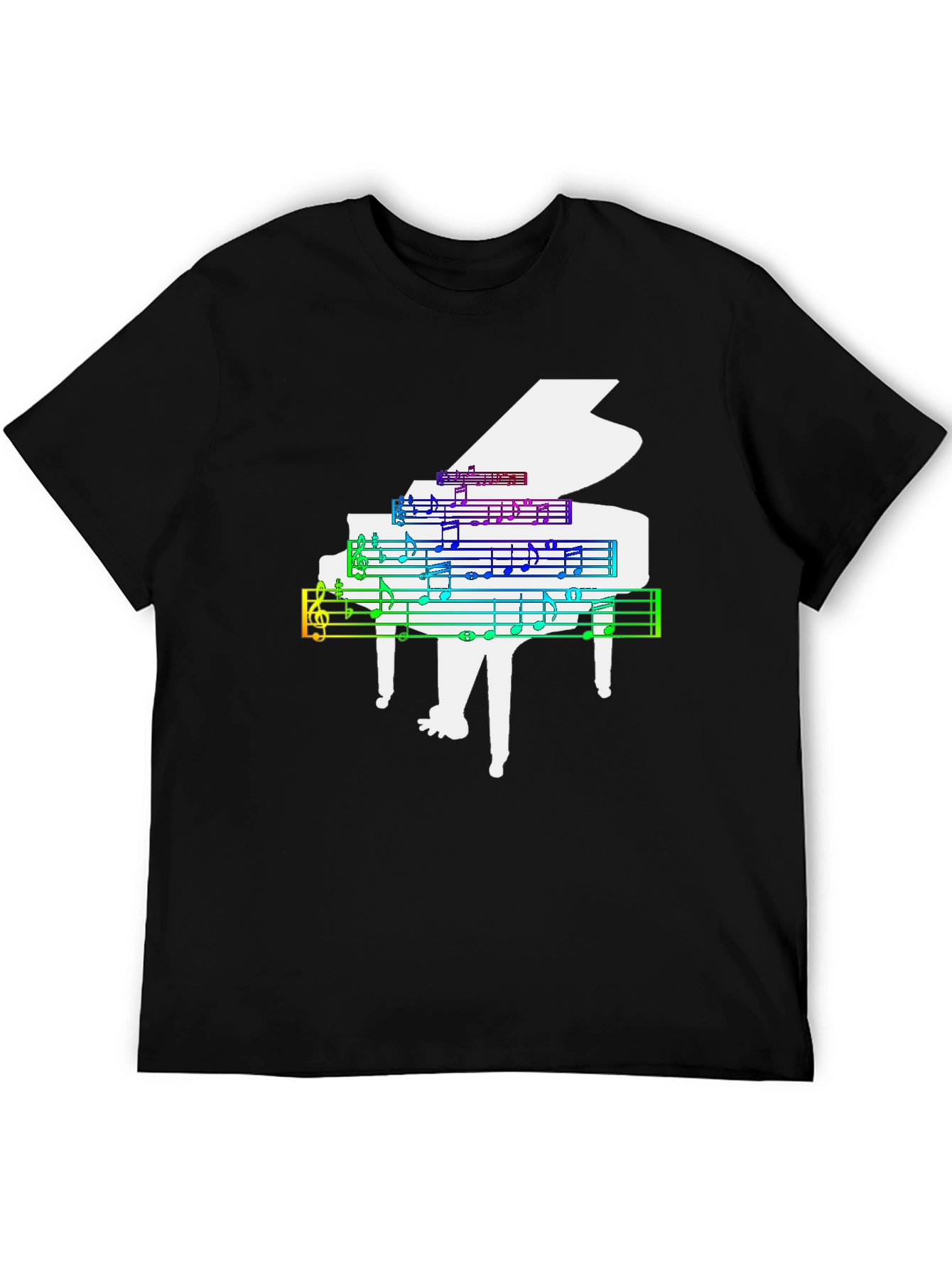 Grand Piano Music Rainbow T-Shirt
