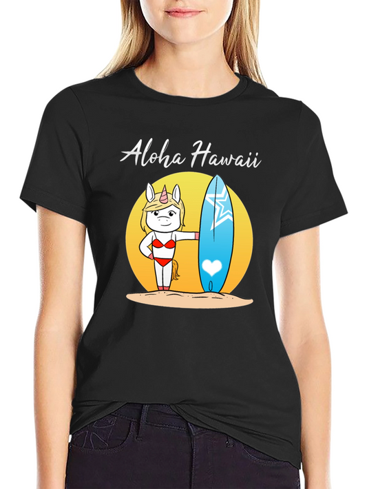 Aloha Hawaii Unicorn Surf T-Shirt