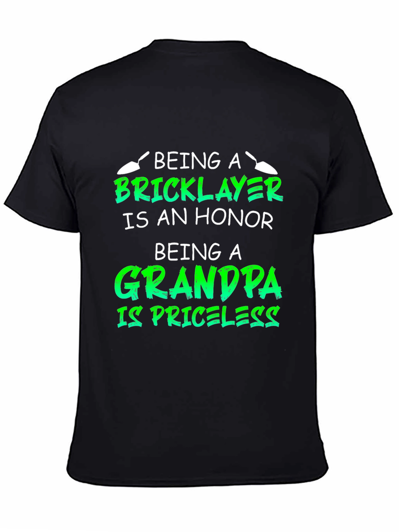 Bricklayer Grandpa Honor Priceless Black T-Shirt