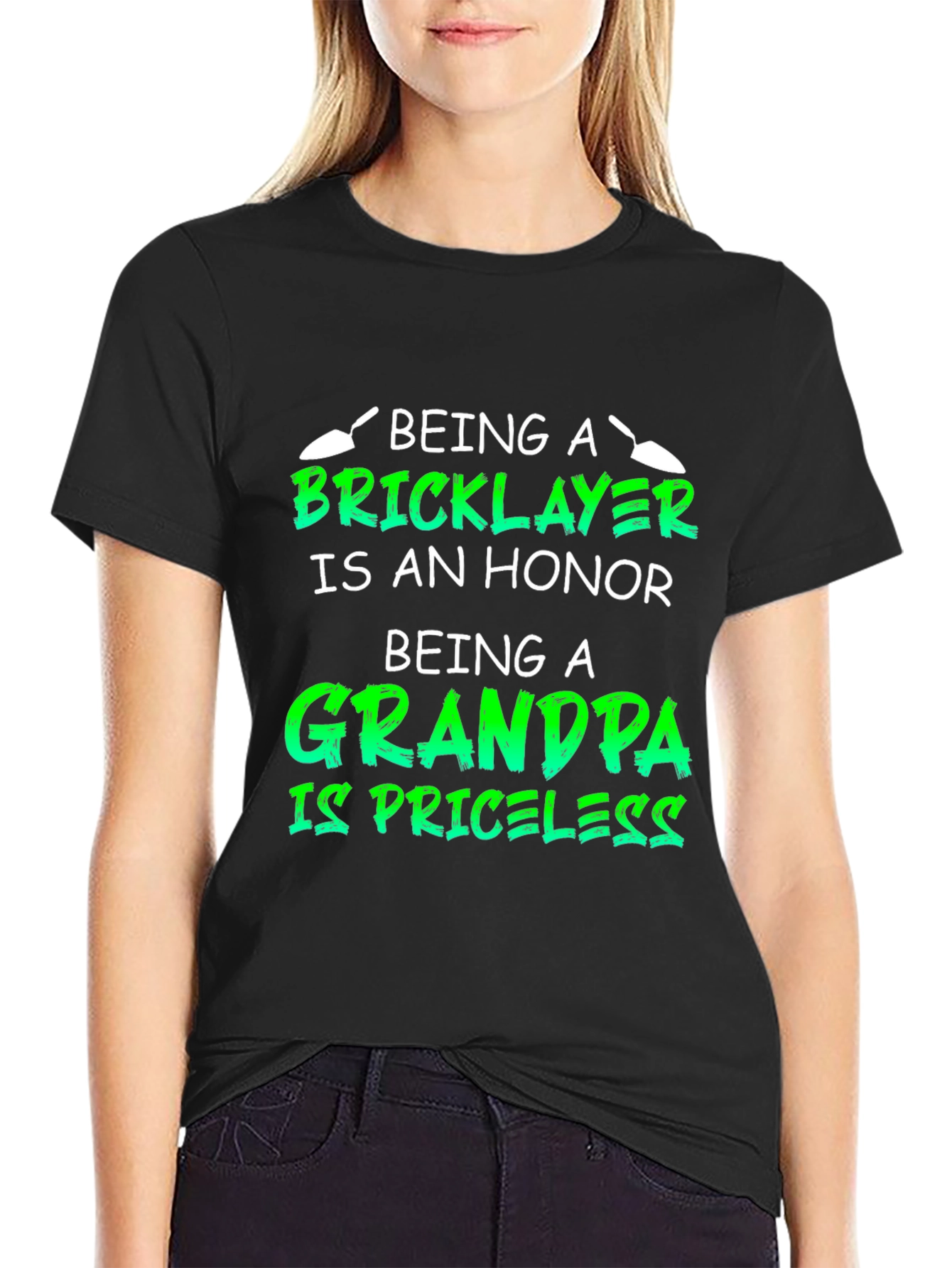Bricklayer Grandpa Honor Priceless Black T-Shirt