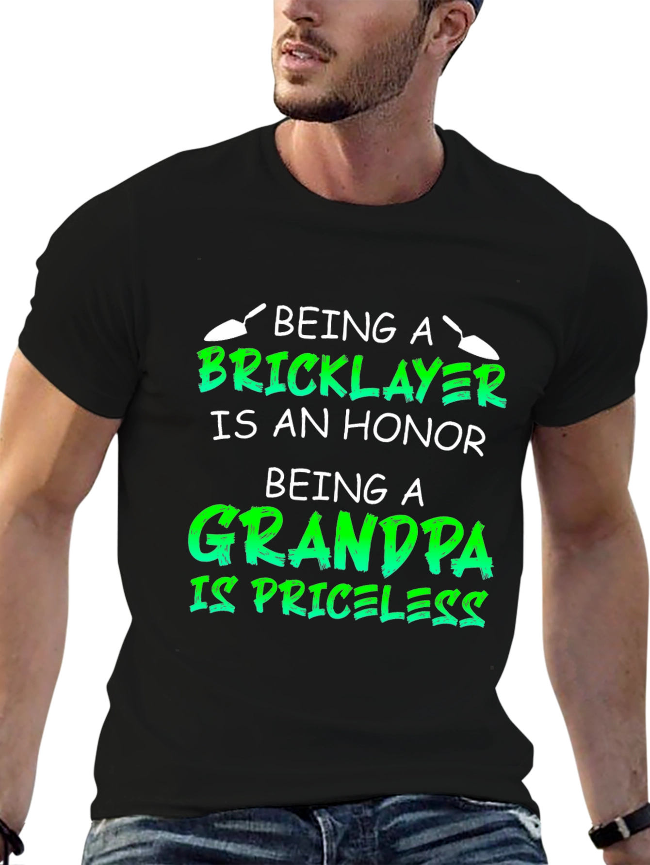 Bricklayer Grandpa Honor Priceless Black T-Shirt