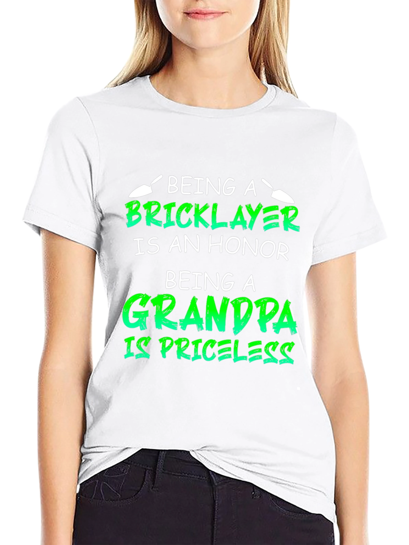 Bricklayer Grandpa Honor Priceless Black T-Shirt