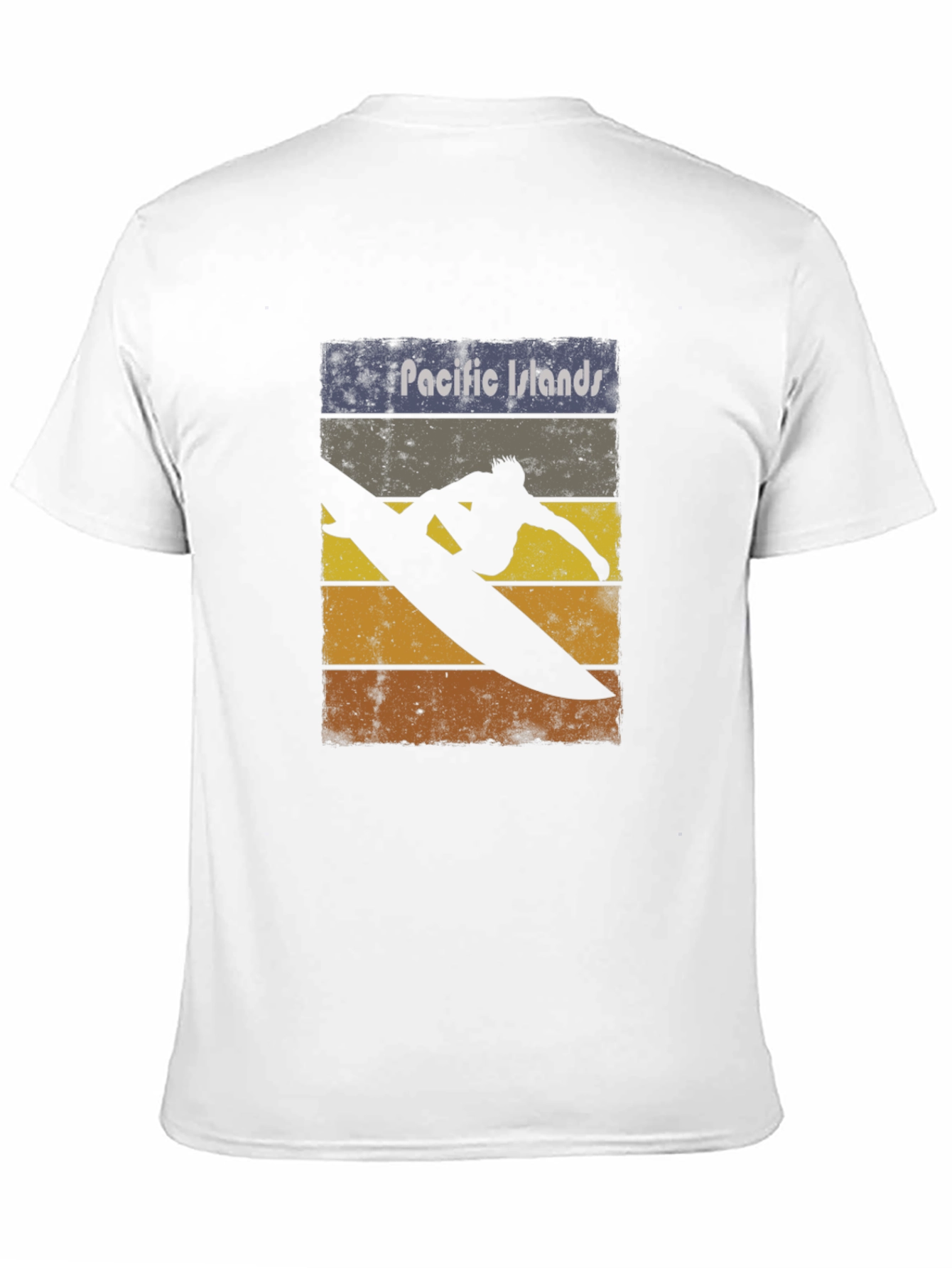 Pacific Islands Surfboard Retro Graphic T-Shirt
