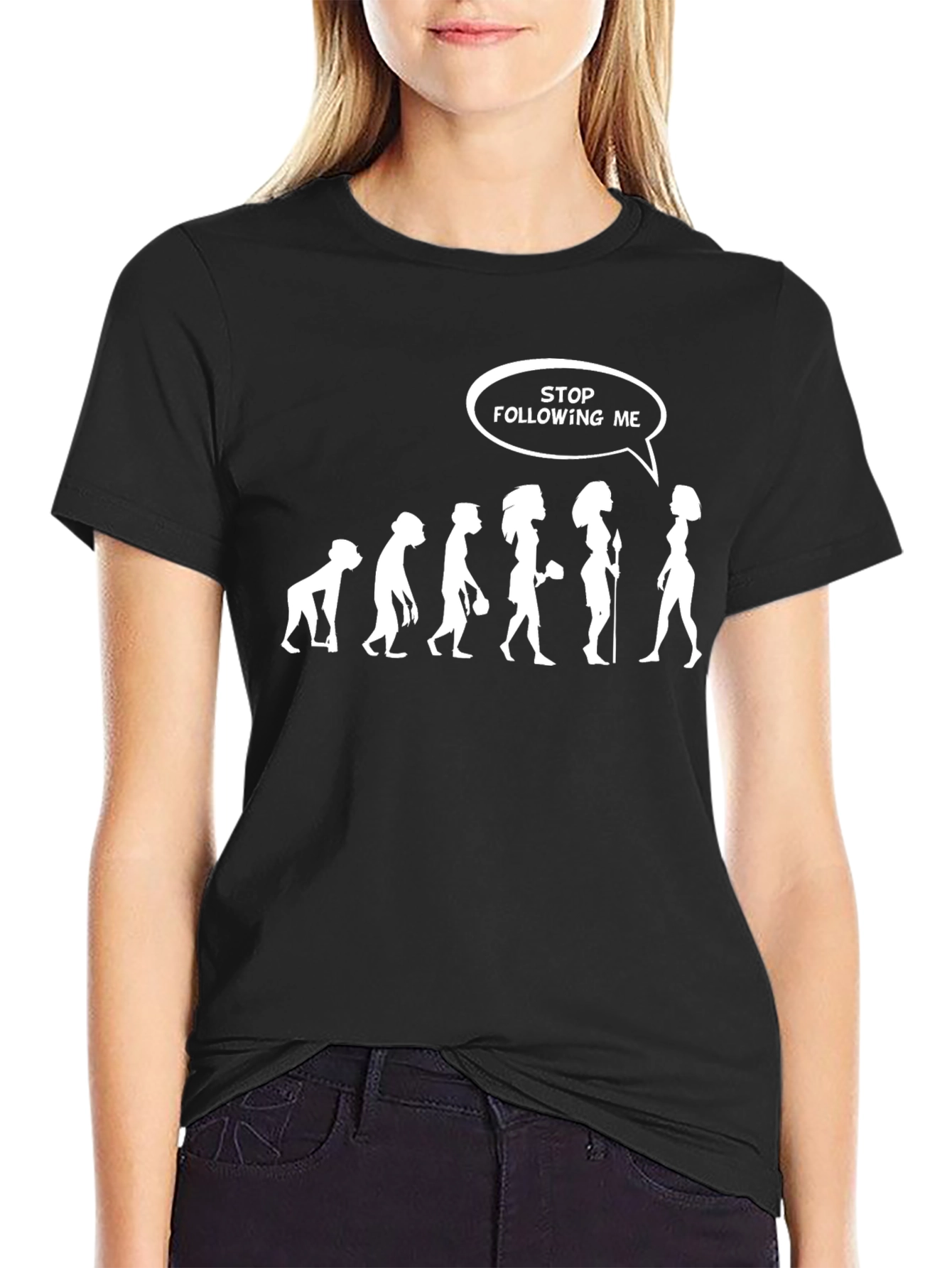 Evolution Stop Following Me Graphic T-Shirt
