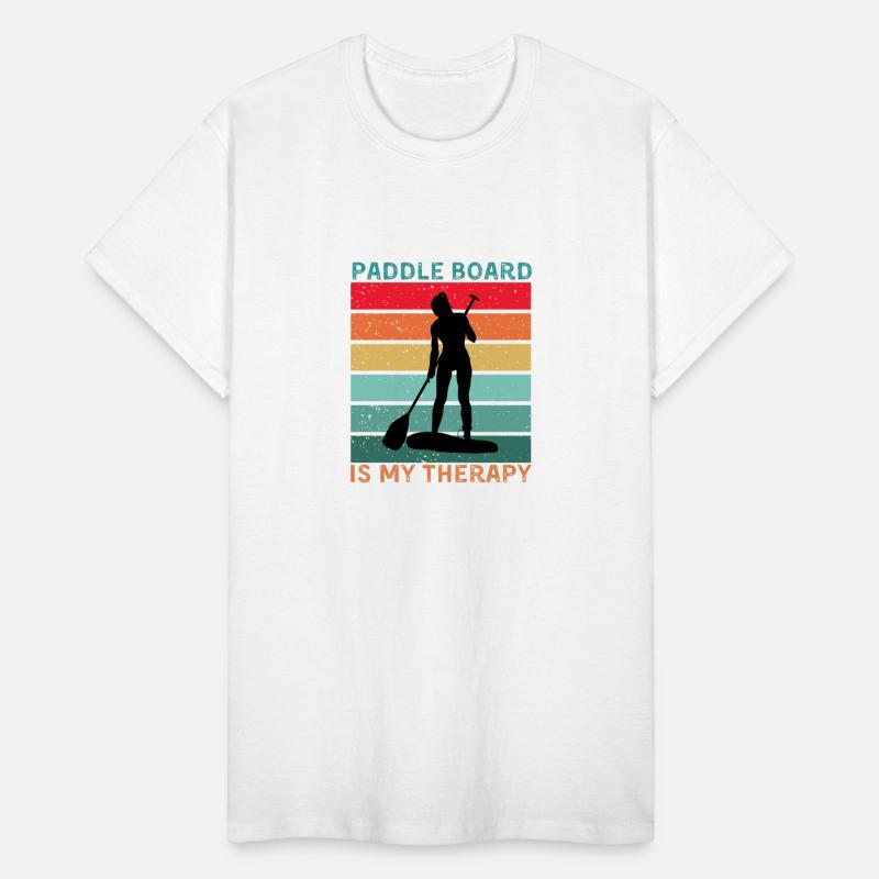 Paddle Board is My Therapy Vertical Stripes Sunset