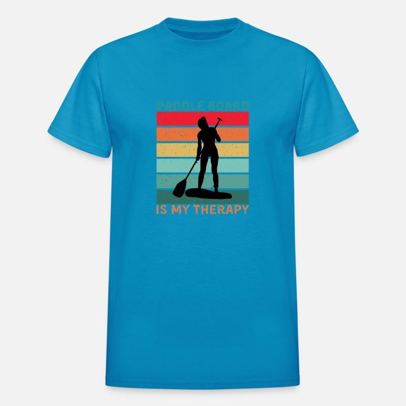 Paddle Board is My Therapy Vertical Stripes Sunset
