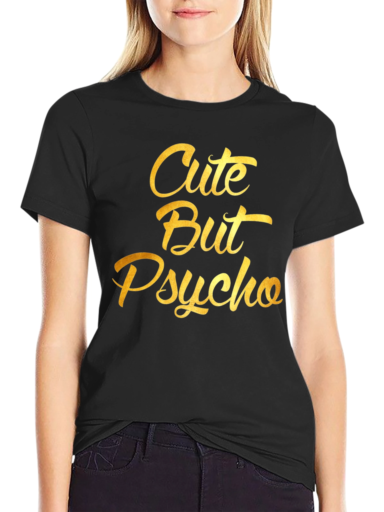 Cute But Psycho Graphic T-Shirt - Black