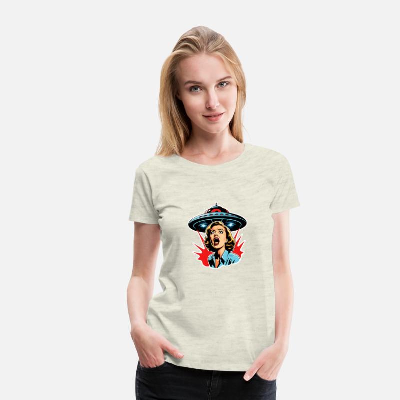 Panicked and screaming woman is abducted by UFO.