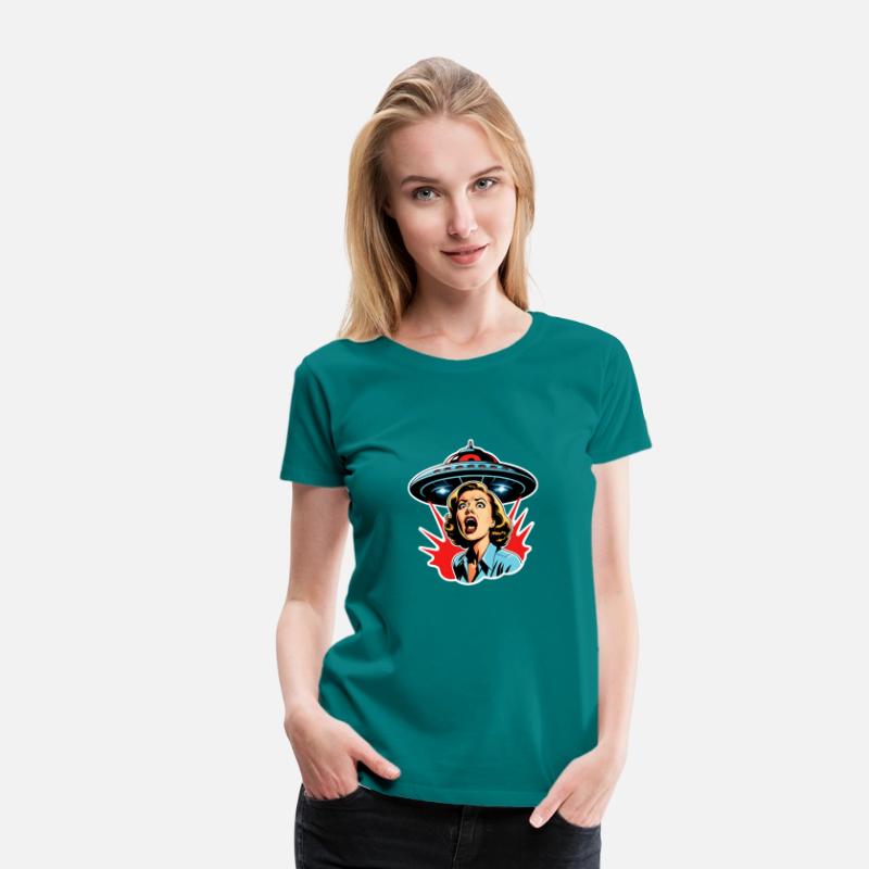 Panicked and screaming woman is abducted by UFO.