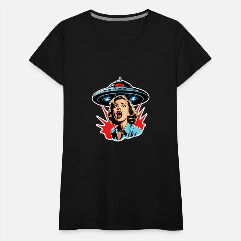 Panicked and screaming woman is abducted by UFO.