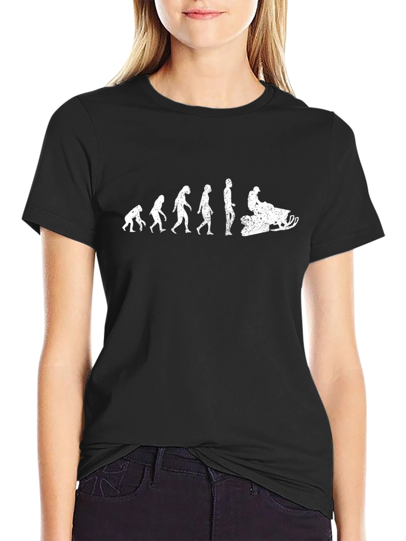 Evolution of Man Snowmobile T-Shirt