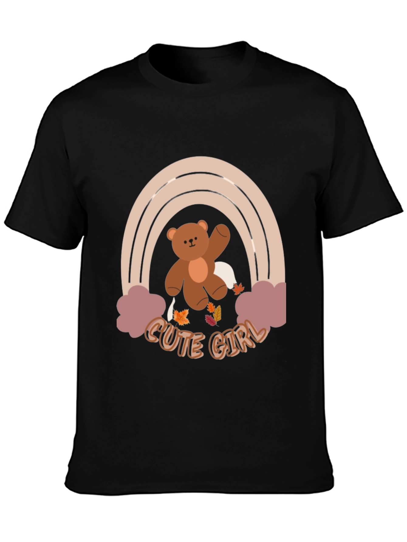 Cute Girl Bear Rainbow T-Shirt