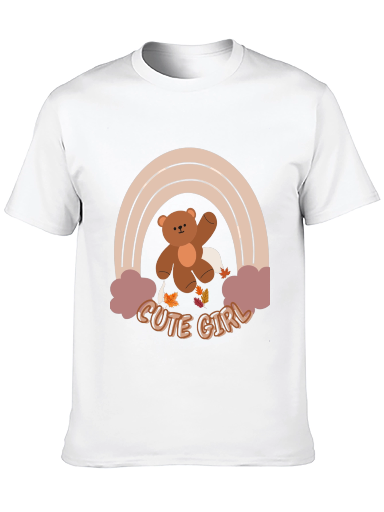 Cute Girl Bear Rainbow T-Shirt