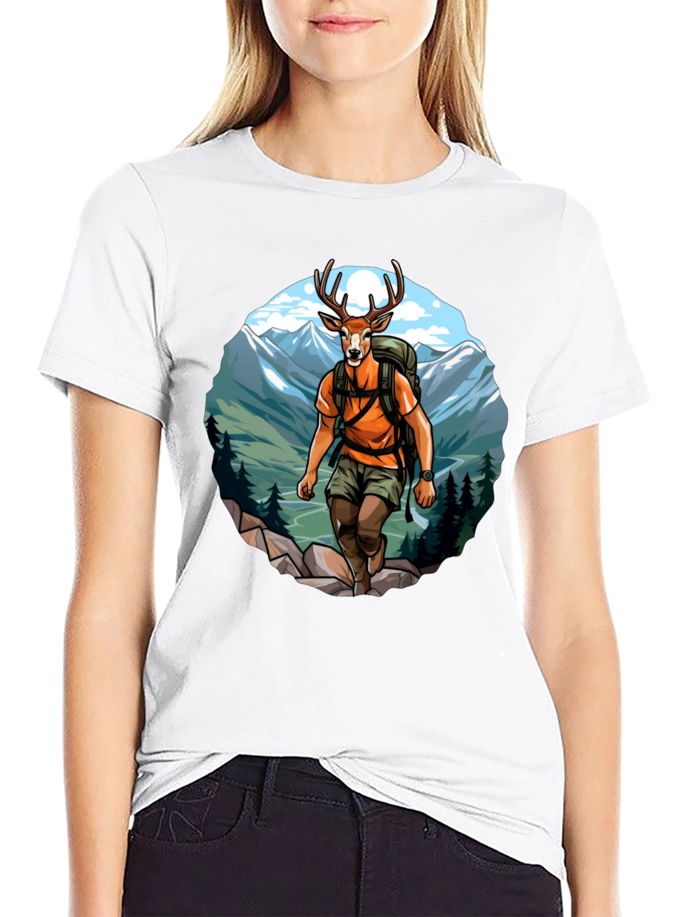Deer Hiker Graphic T-Shirt - Adventure Apparel