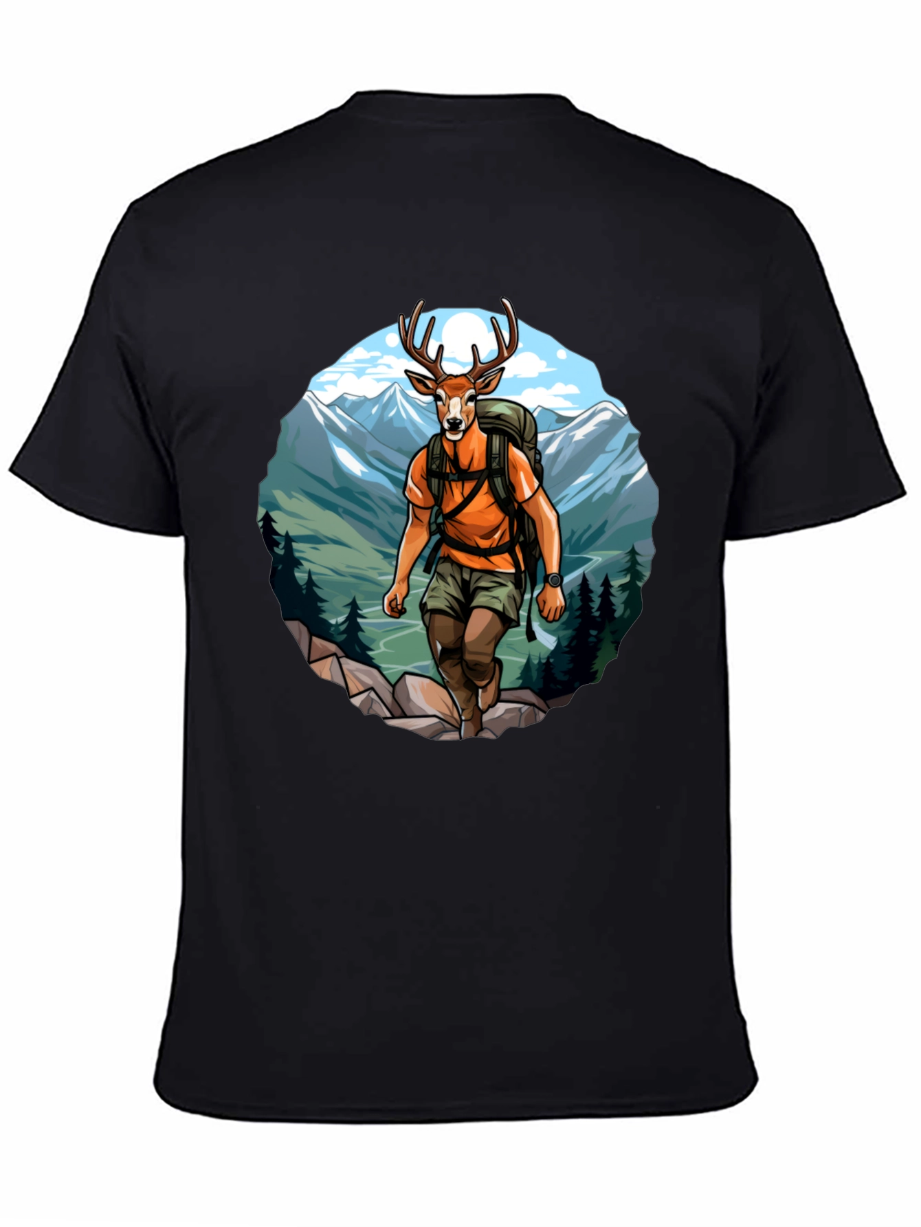Deer Hiker Graphic T-Shirt - Adventure Apparel