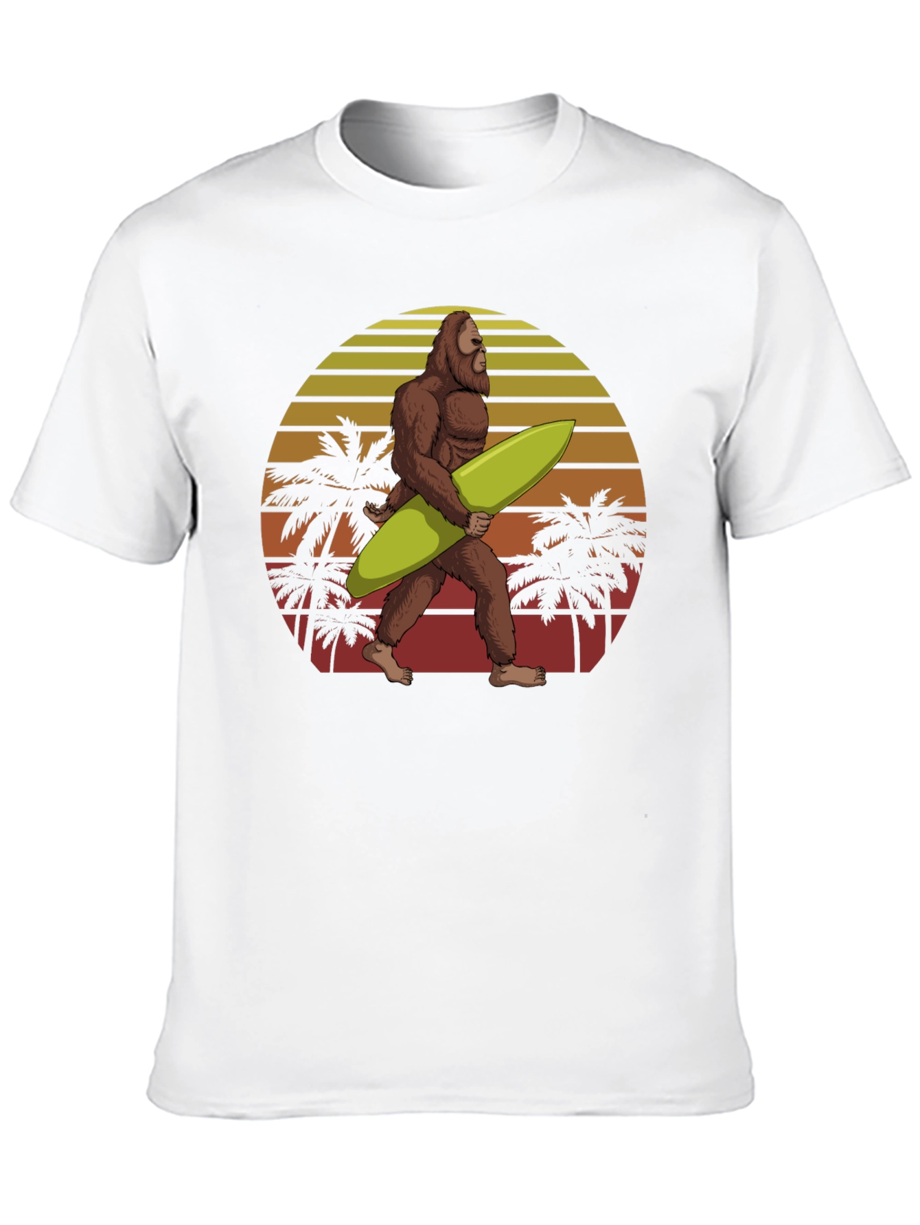 Sasquatch Surfer Graphic Tee - Black Cotton T-Shirt