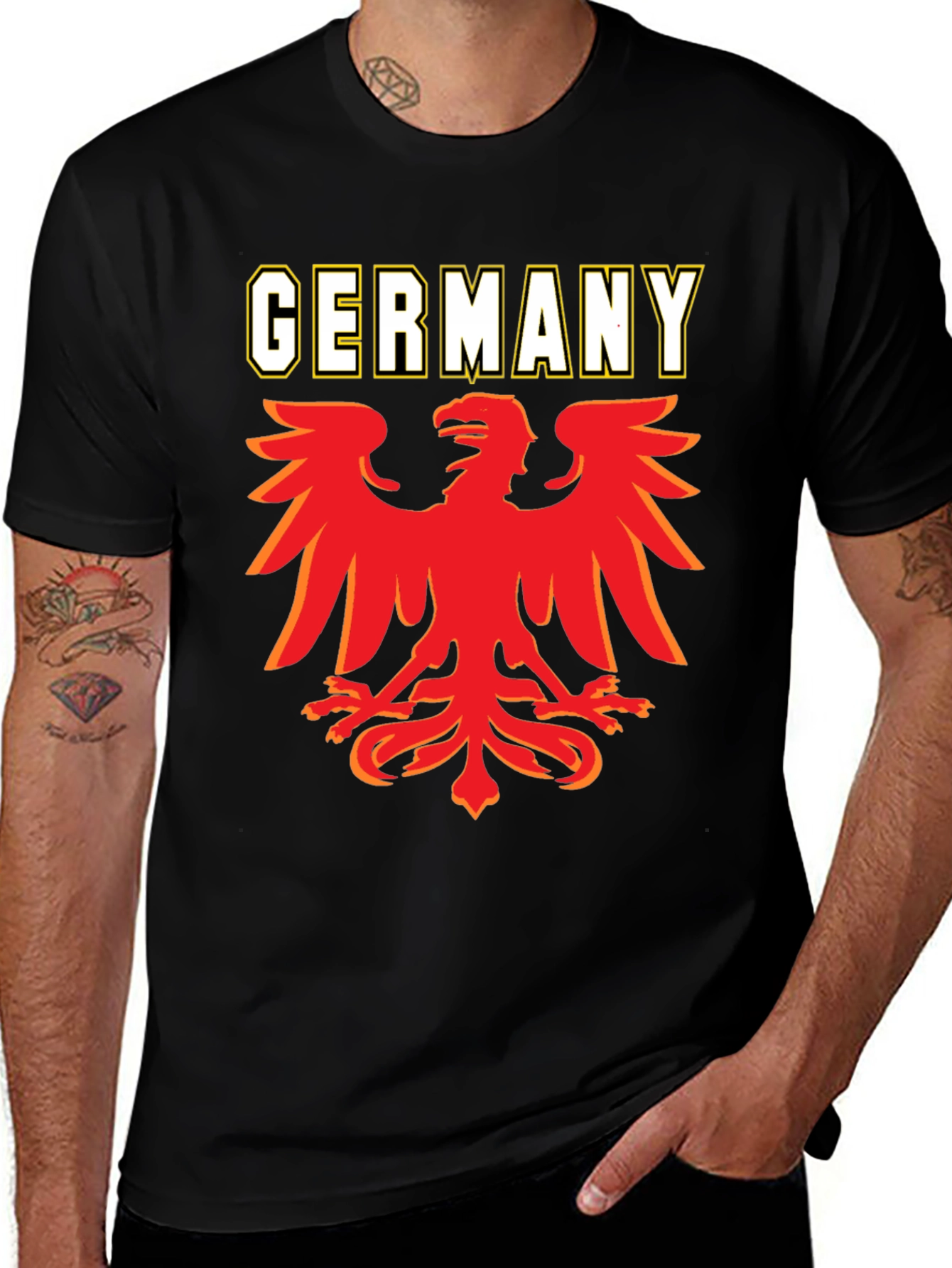 Germany Eagle Graphic T-Shirt - Black
