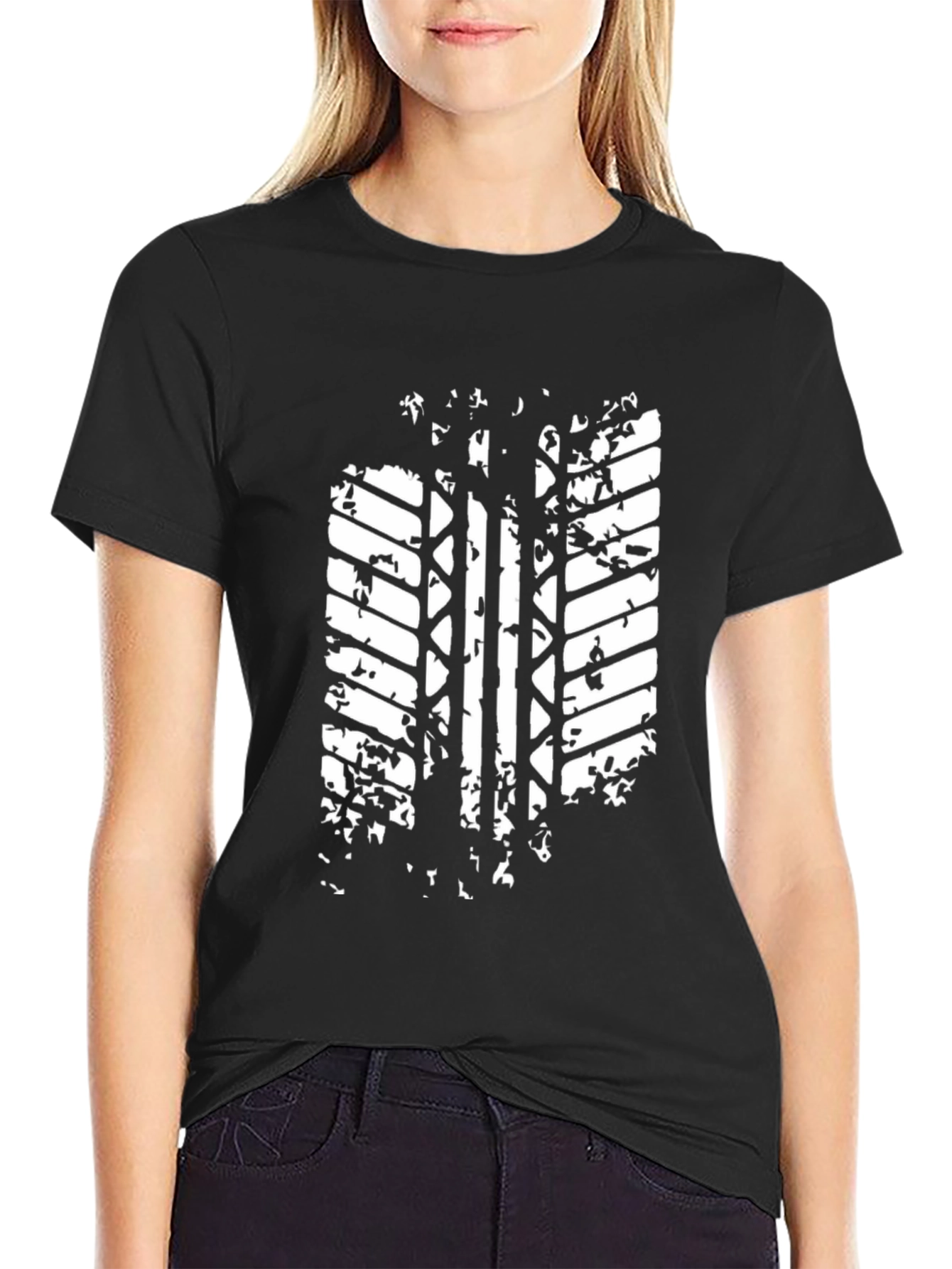 Tire Tread Graphic Black T-Shirt