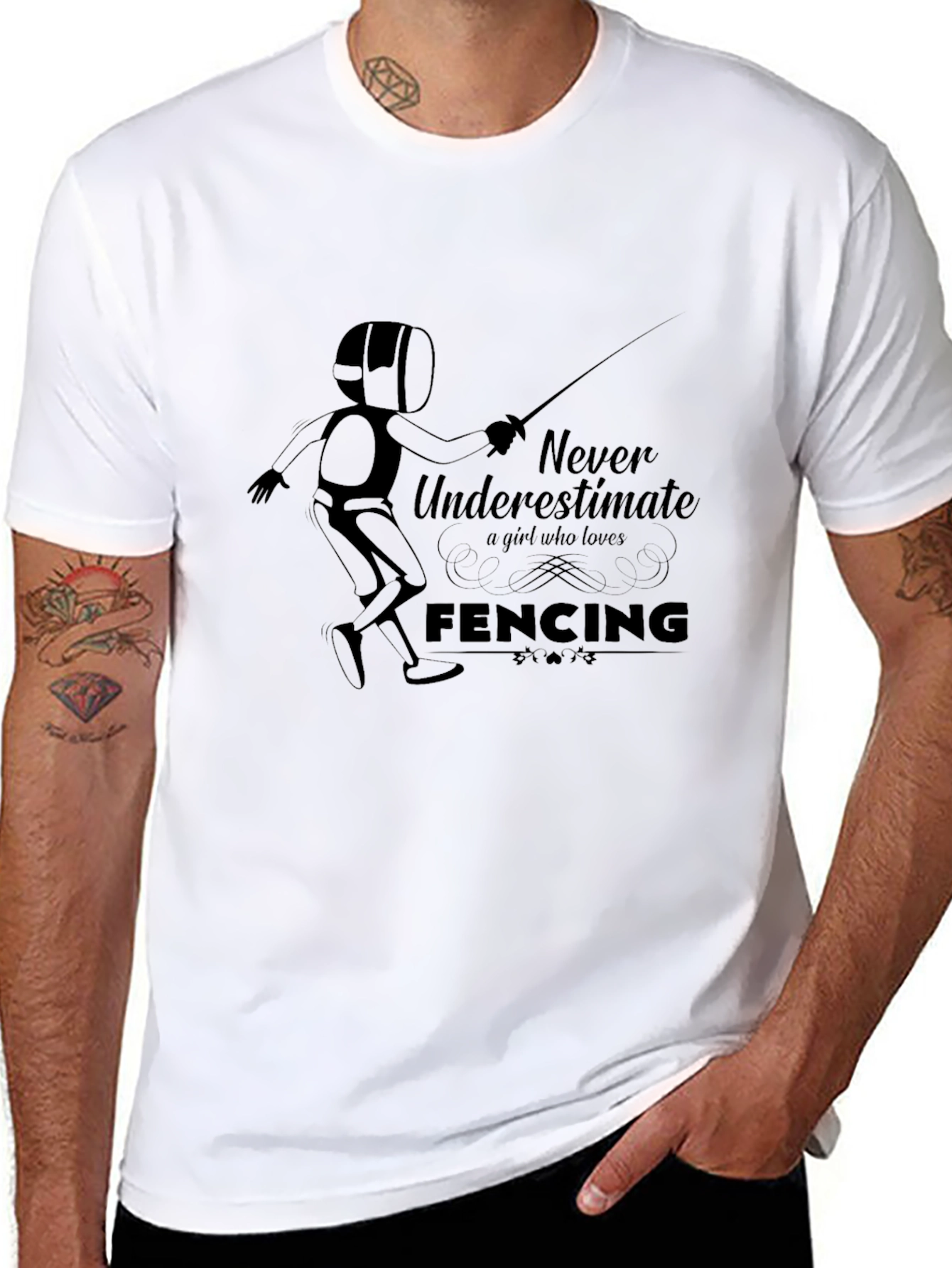 Fencing Girl T-Shirt - Never Underestimate Fencing
