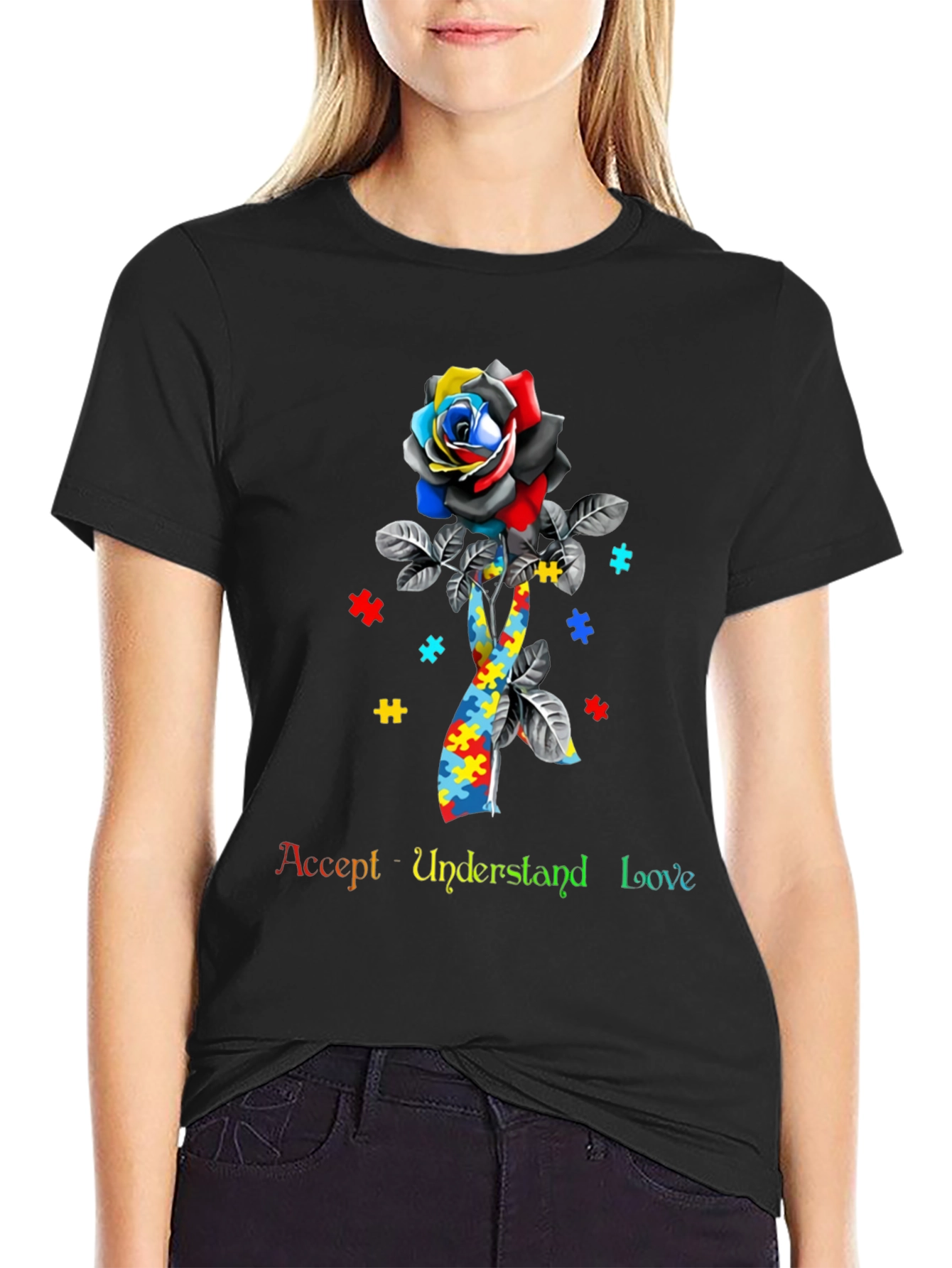 Autism Awareness Rose T-Shirt