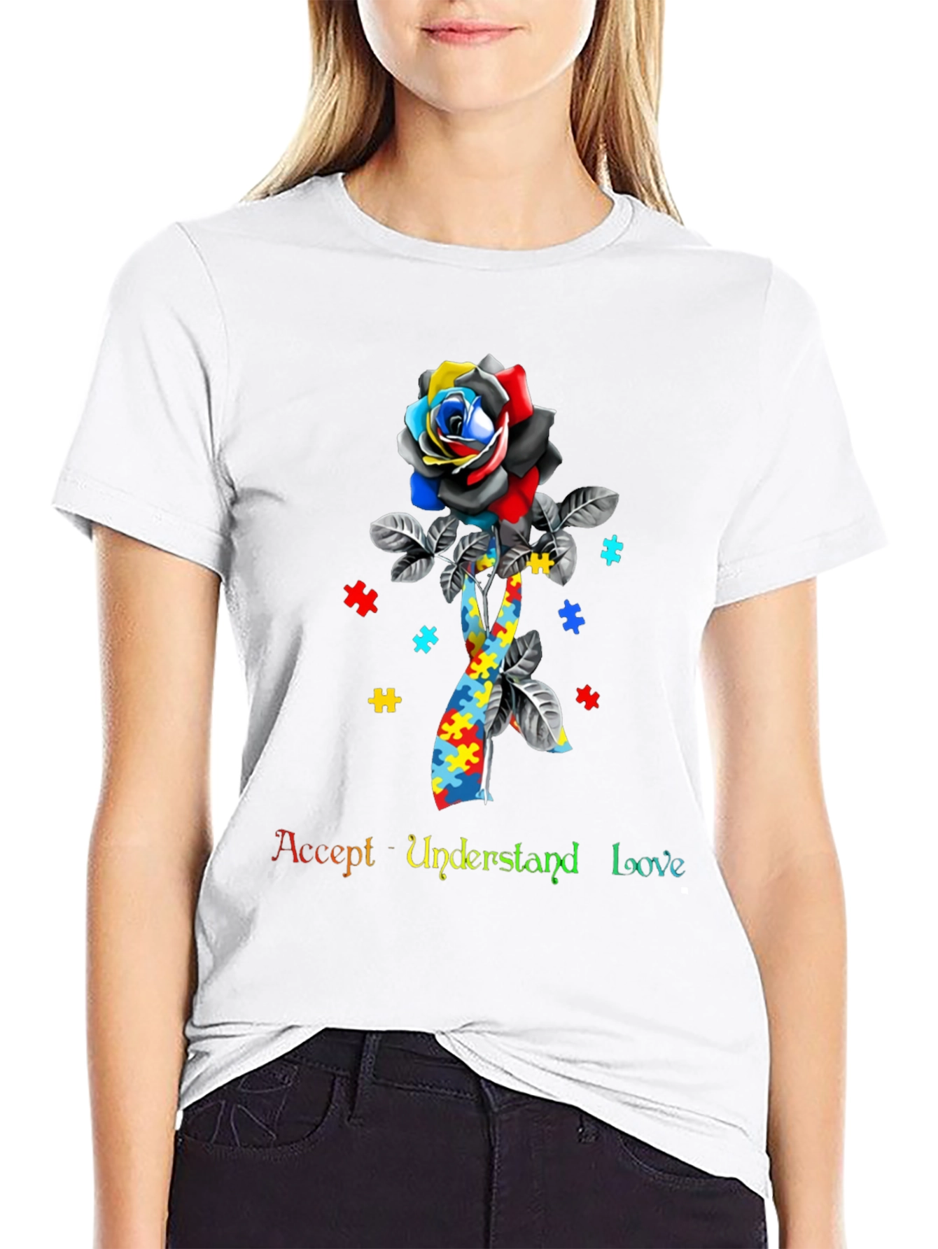 Autism Awareness Rose T-Shirt
