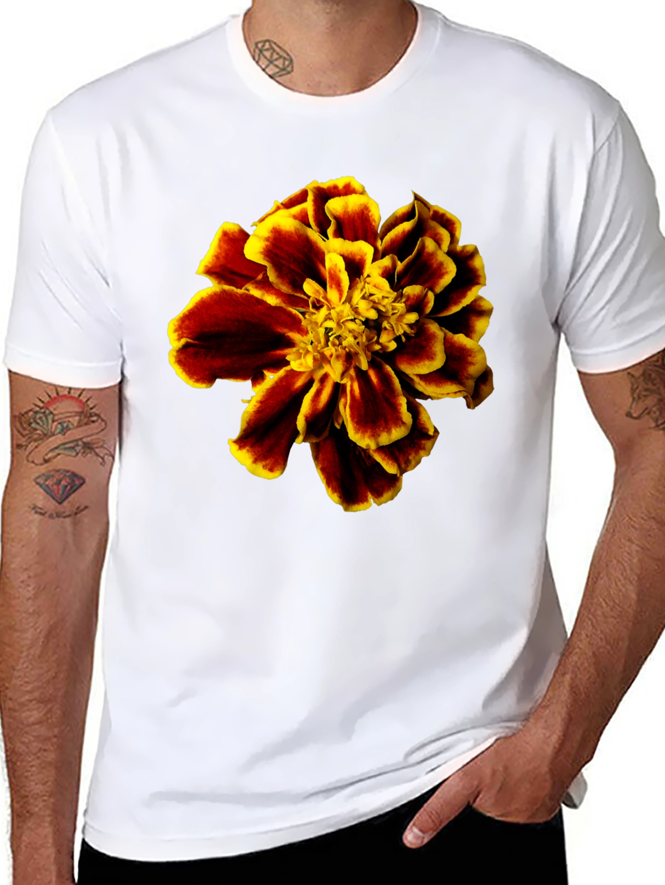 Floral Print T-Shirt - Bold Flower Design