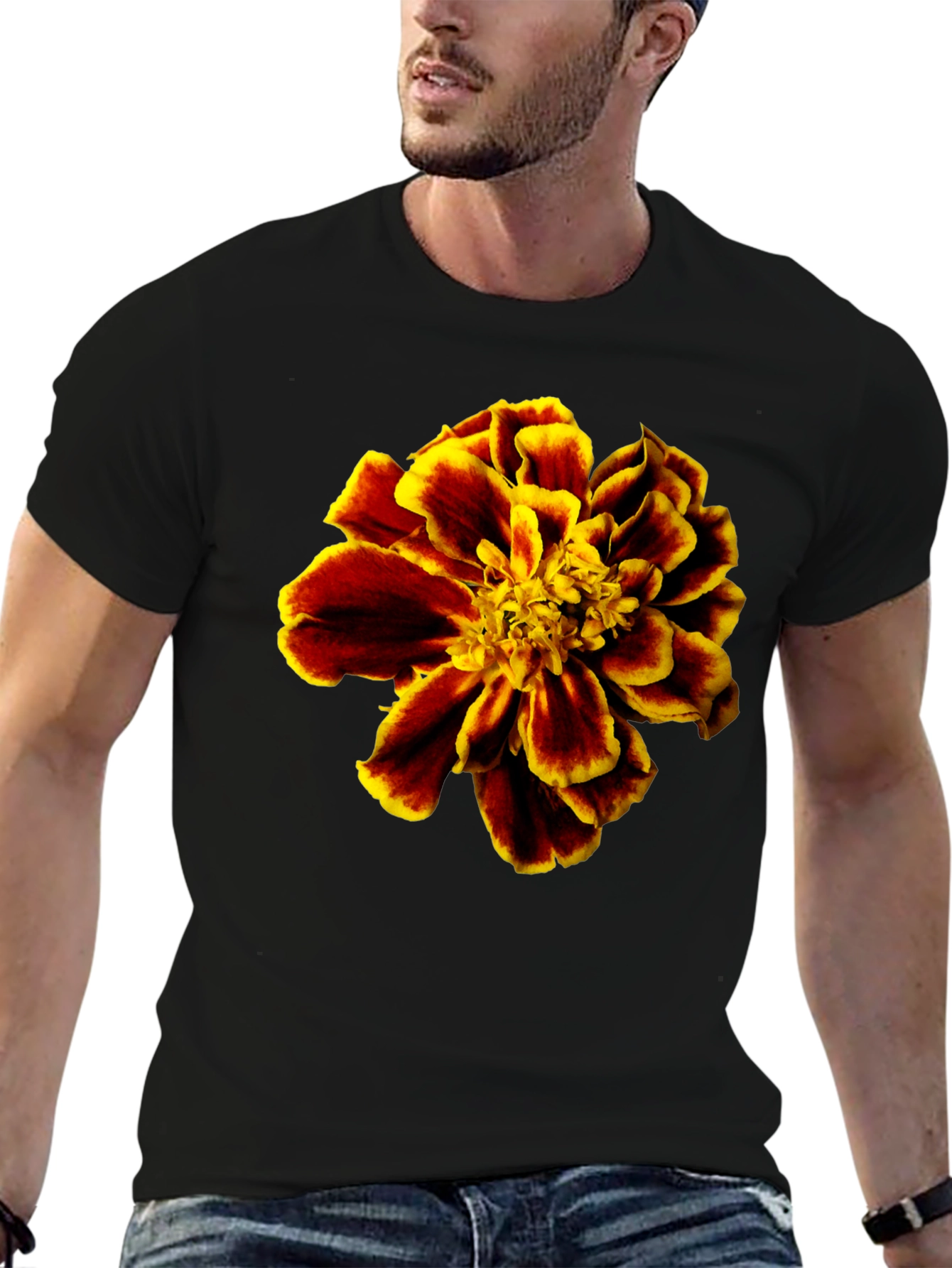 Floral Print T-Shirt - Bold Flower Design