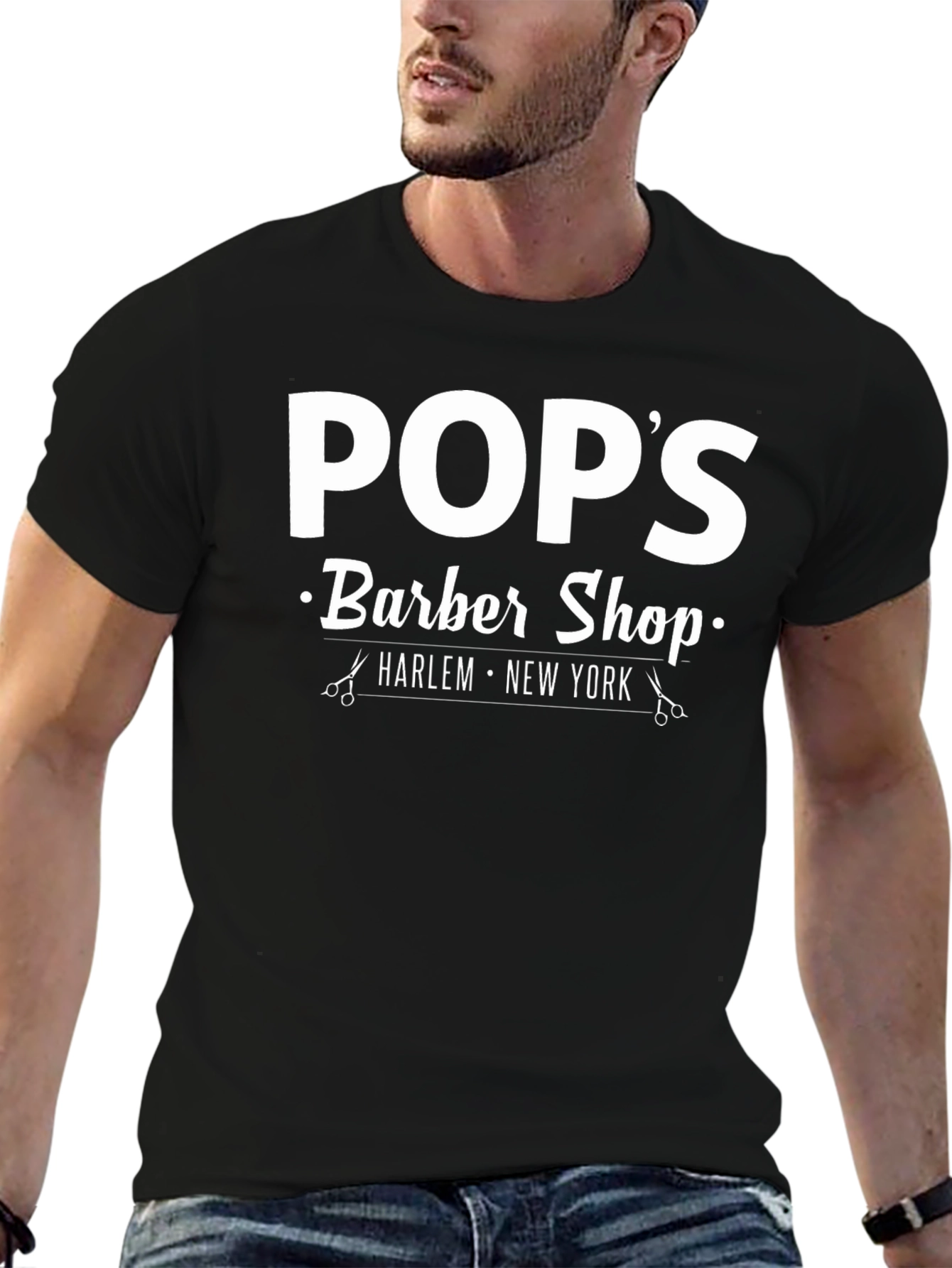 Pops Barber Shop Black T-Shirt