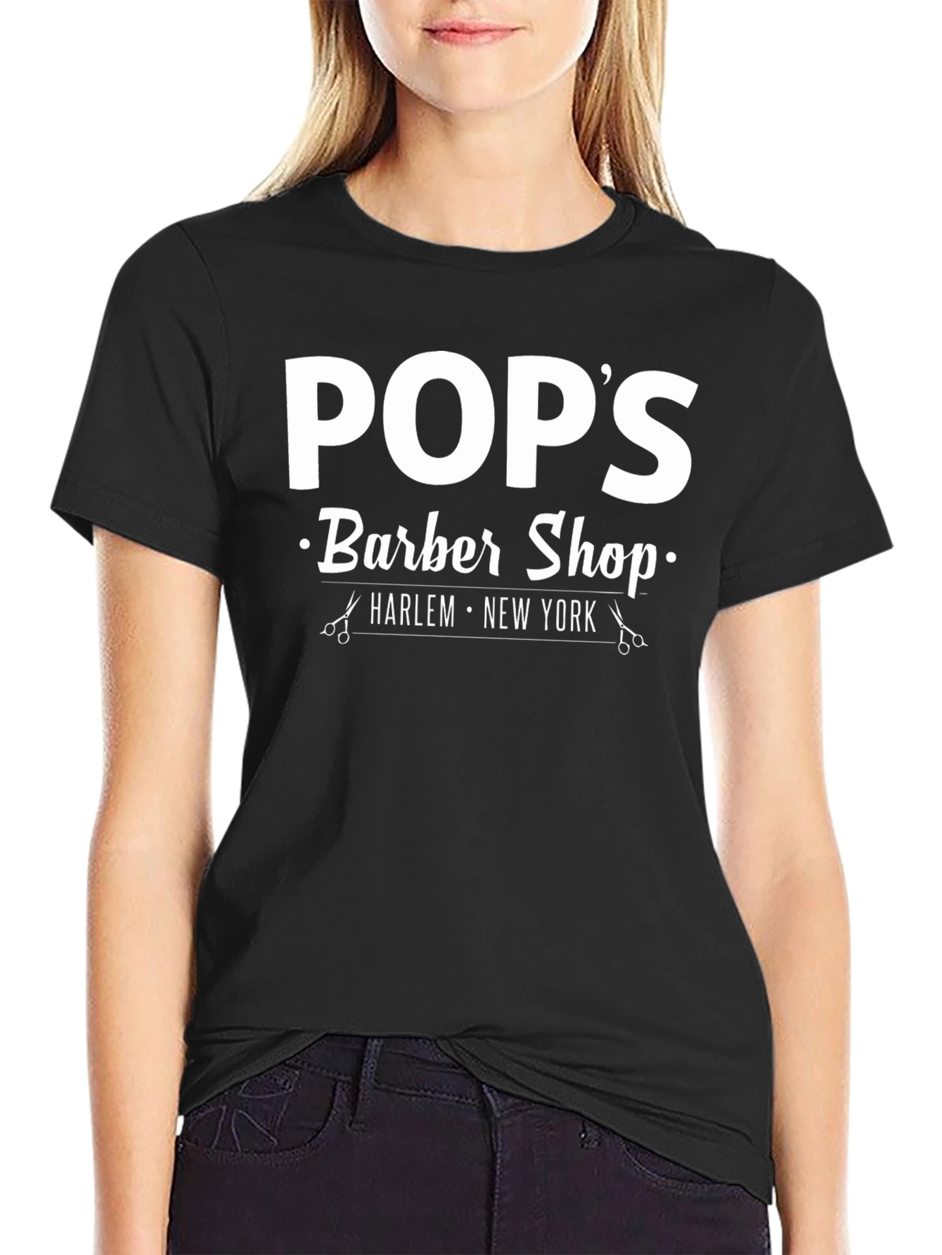Pops Barber Shop Black T-Shirt