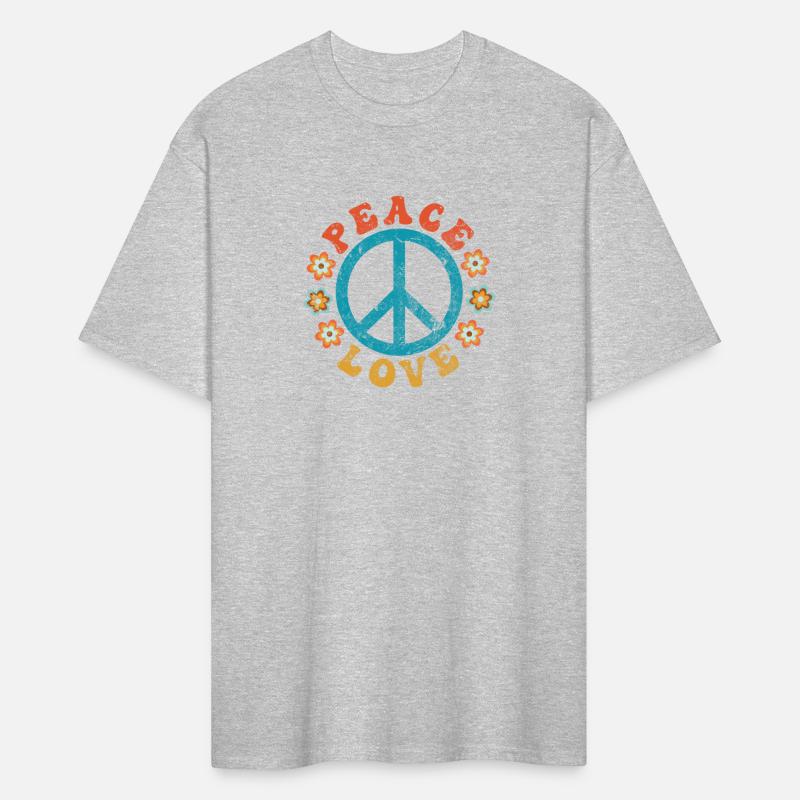 Peace & Love - Hippie Peace Sign With Flowers
