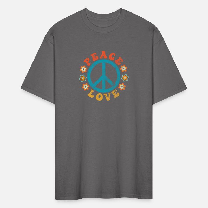 Peace & Love - Hippie Peace Sign With Flowers