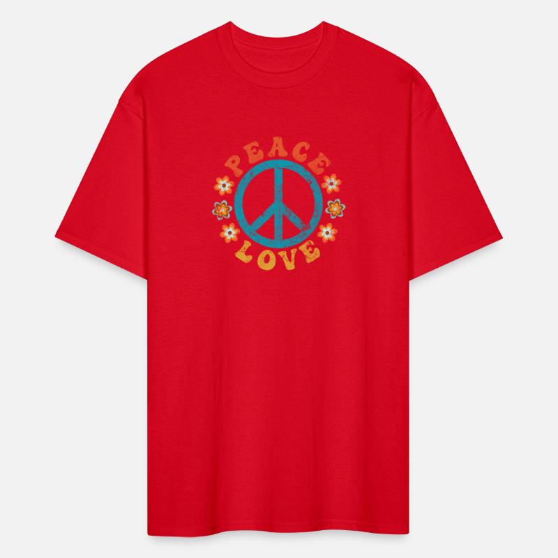 Peace & Love - Hippie Peace Sign With Flowers