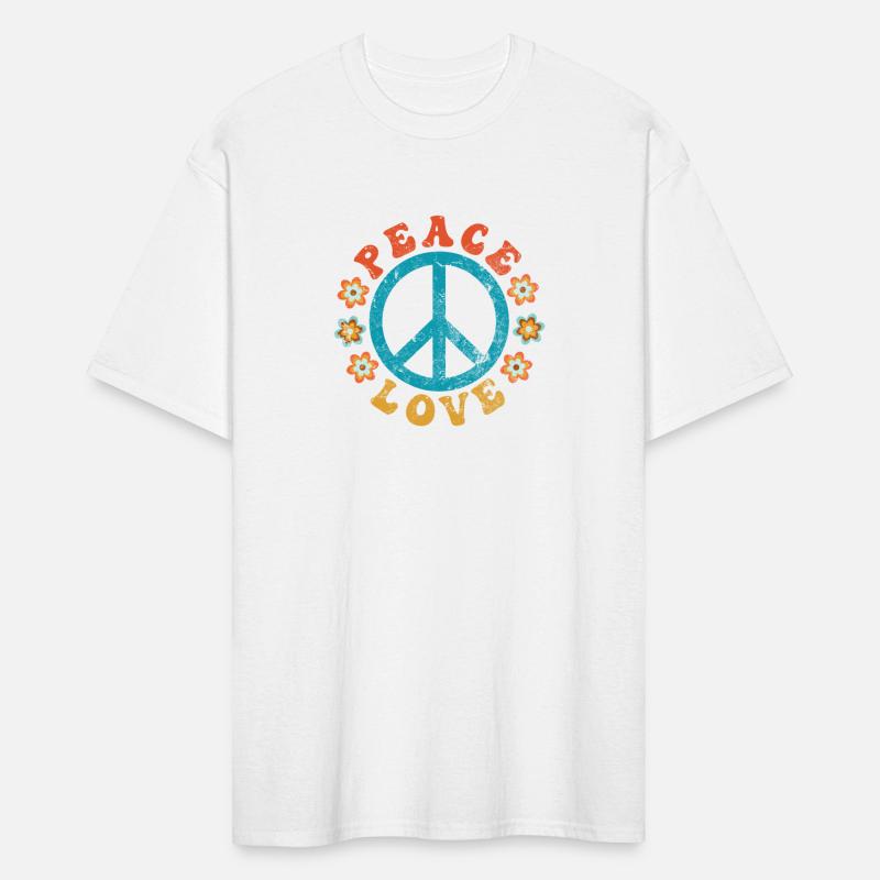 Peace & Love - Hippie Peace Sign With Flowers