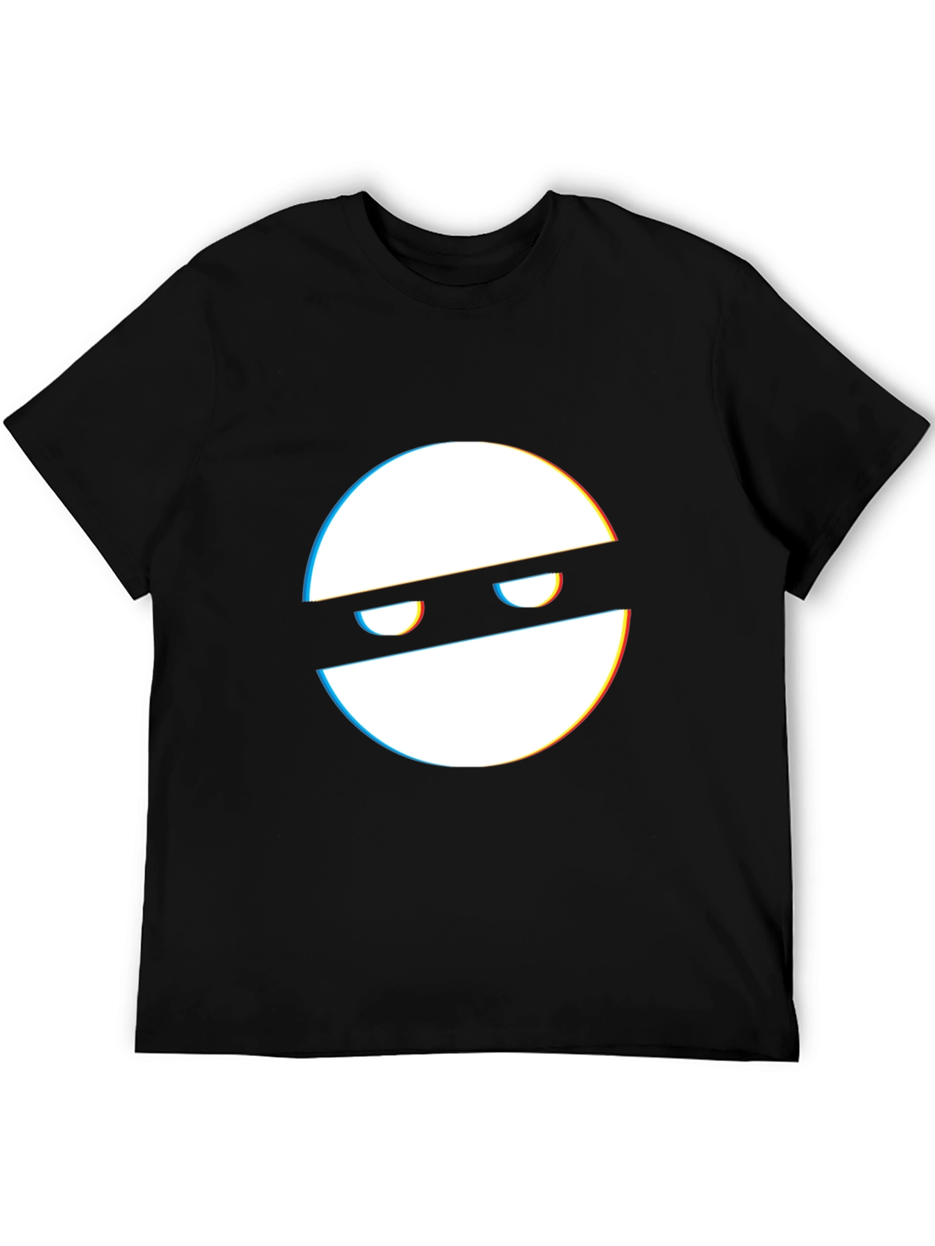 Glitch Mask Tee - Modern Graphic Black T-Shirt