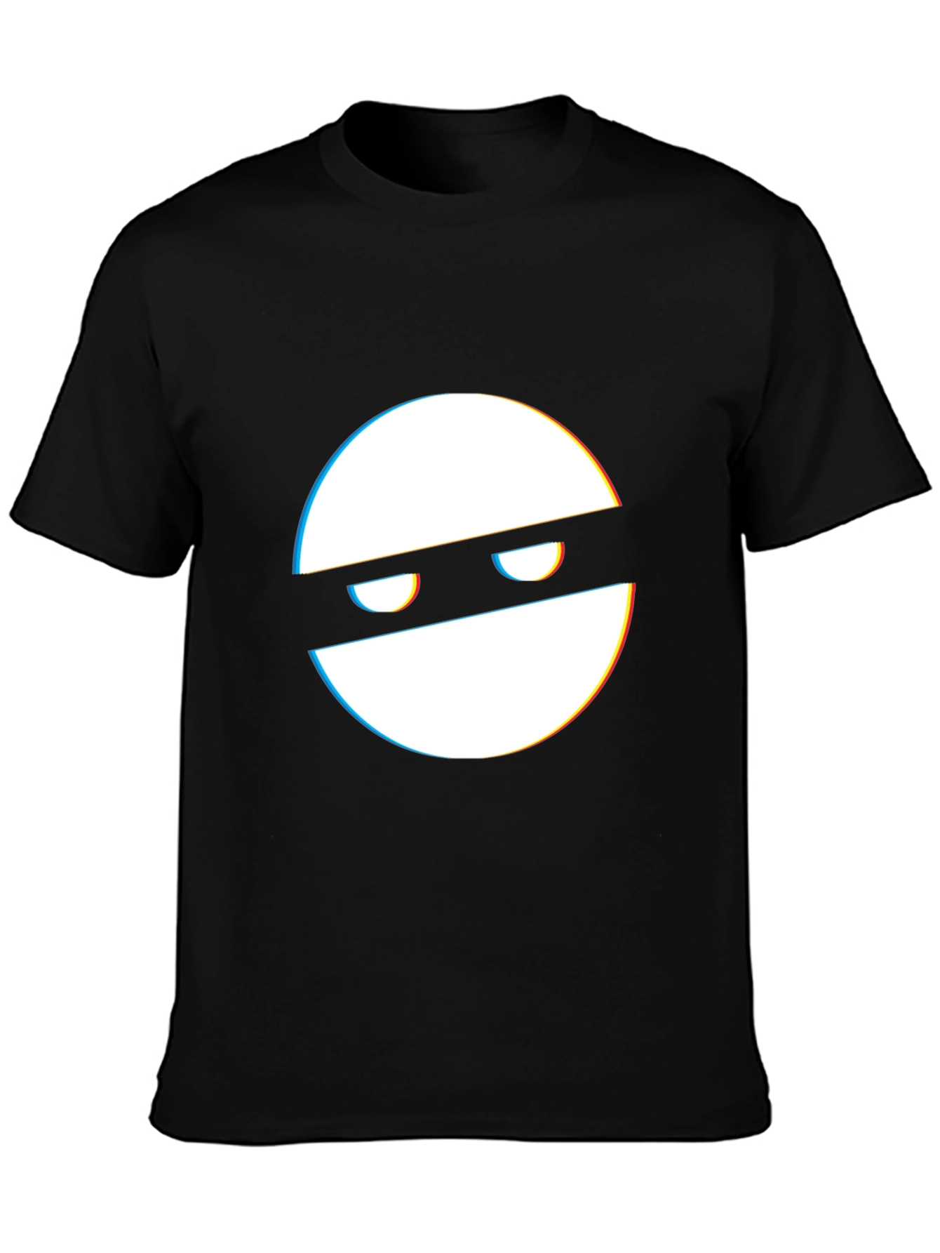Glitch Mask Tee - Modern Graphic Black T-Shirt