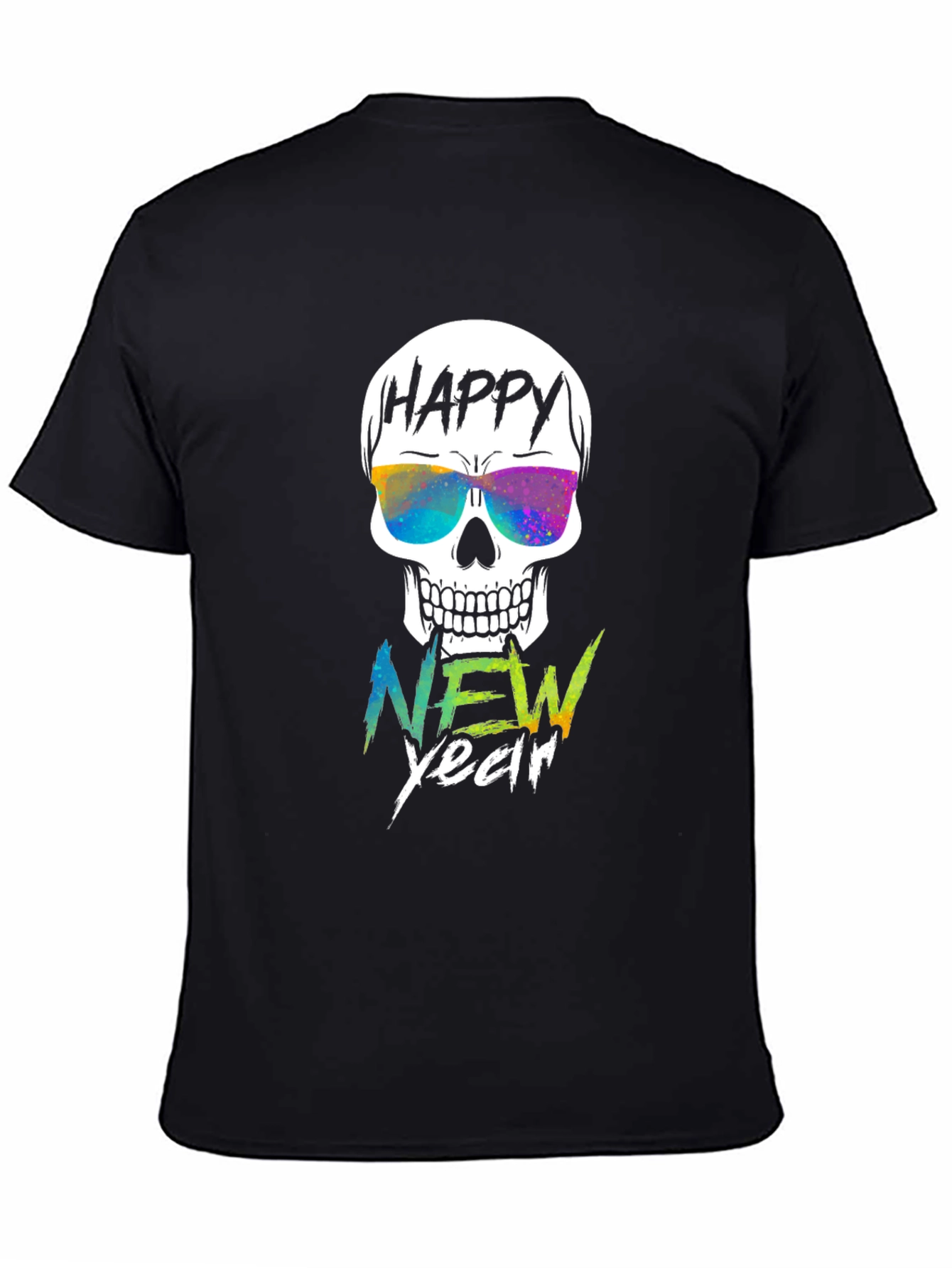Happy New Year Skull Graphic Tee