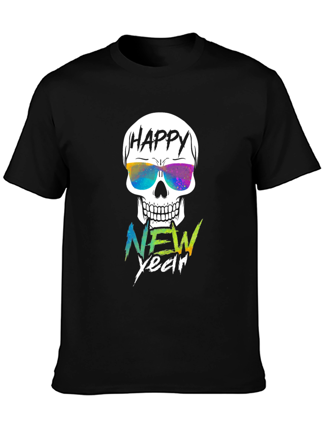 Happy New Year Skull Graphic Tee