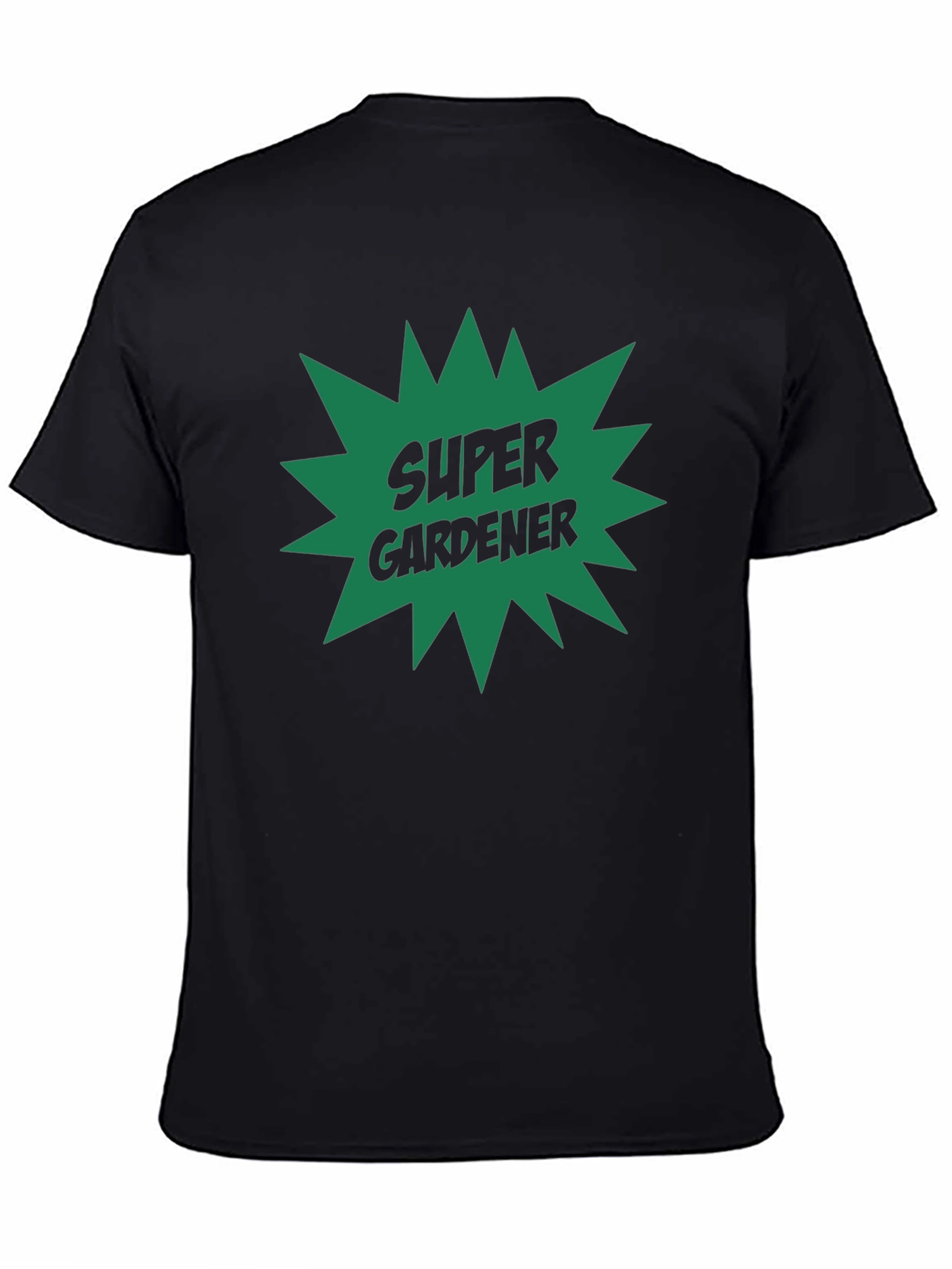 Super Gardener T-Shirt - Black Crew Neck Tee