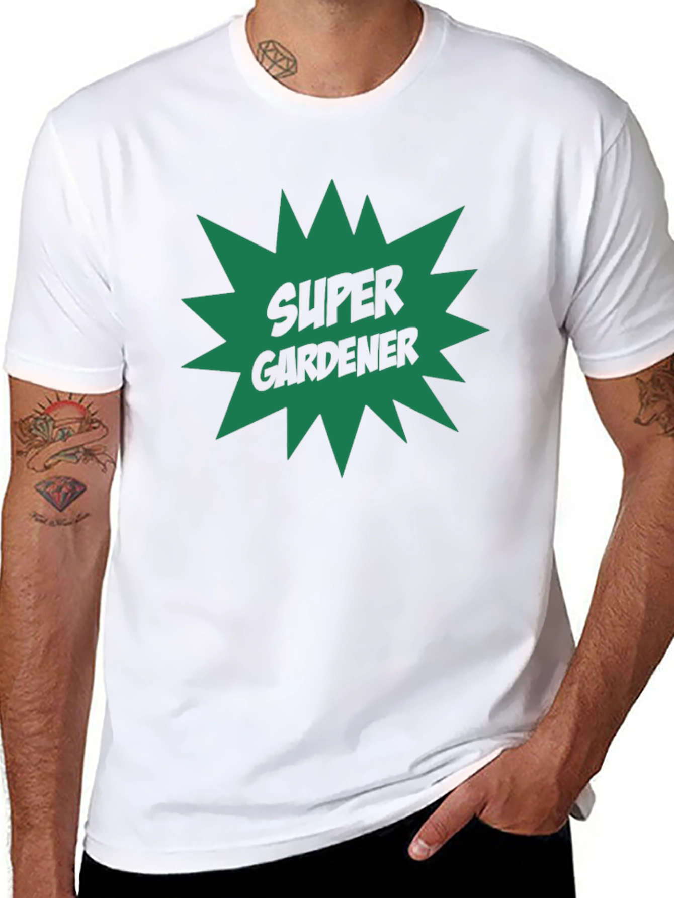 Super Gardener T-Shirt - Black Crew Neck Tee