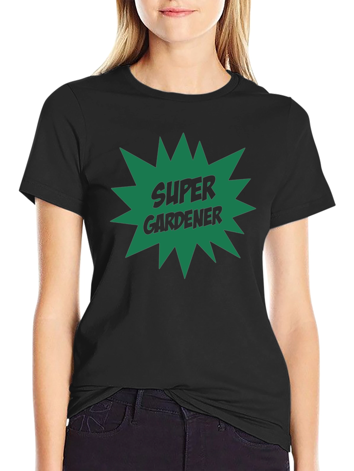 Super Gardener T-Shirt - Black Crew Neck Tee