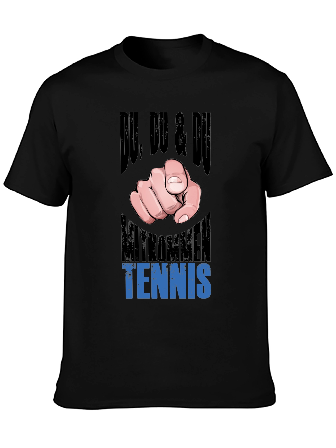 Du Tennis Graphic Tee - Black Cotton T-Shirt