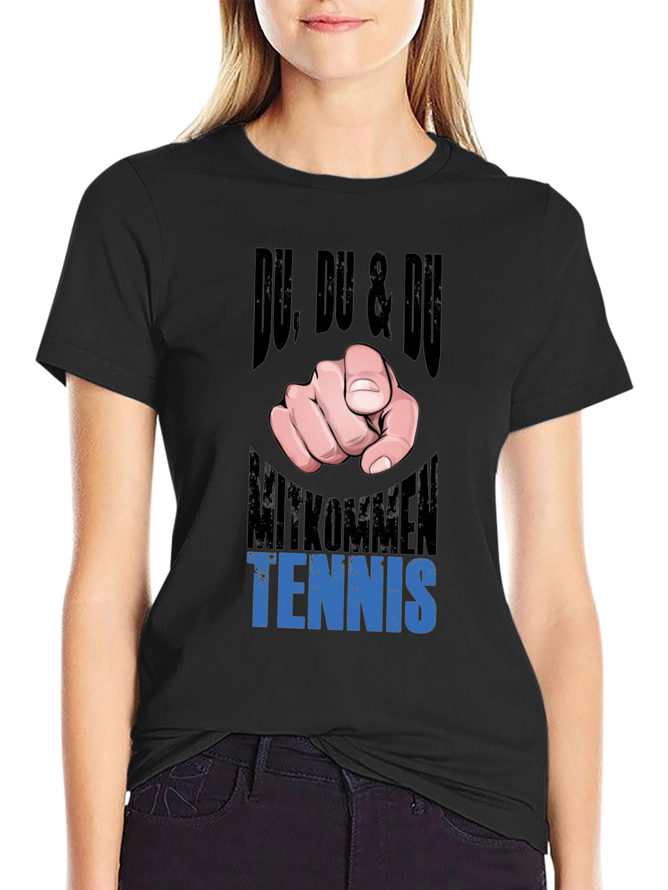 Du Tennis Graphic Tee - Black Cotton T-Shirt