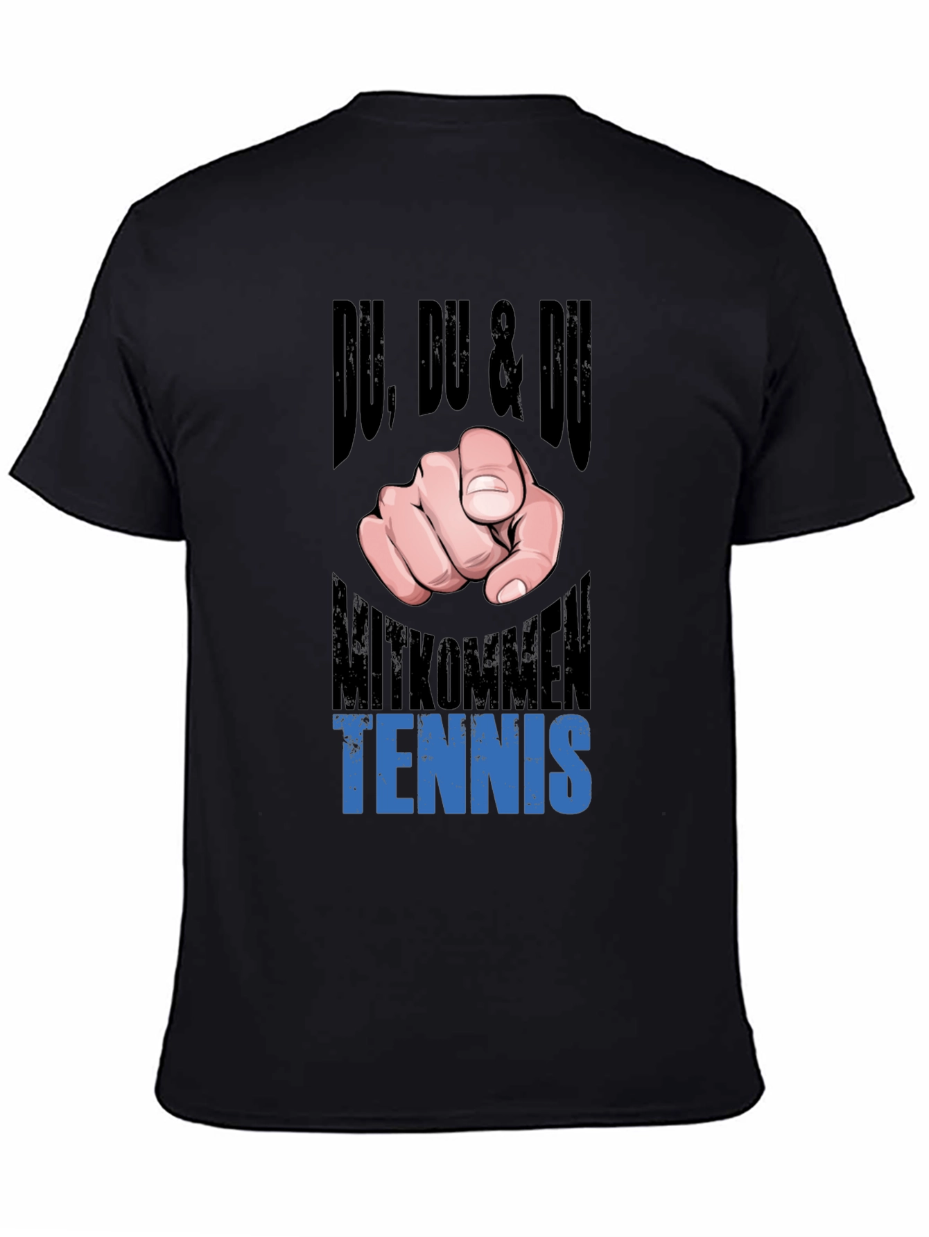 Du Tennis Graphic Tee - Black Cotton T-Shirt