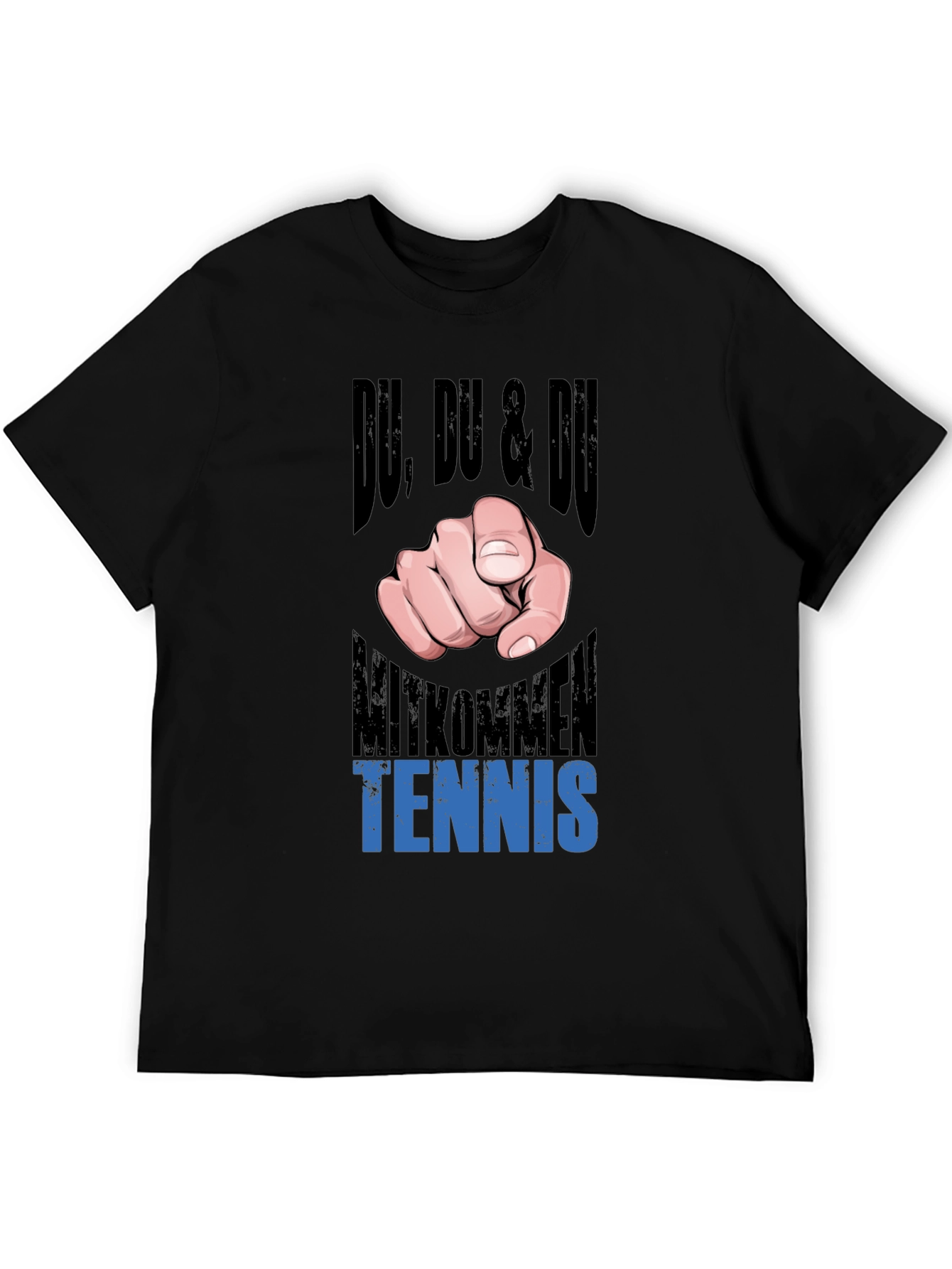 Du Tennis Graphic Tee - Black Cotton T-Shirt
