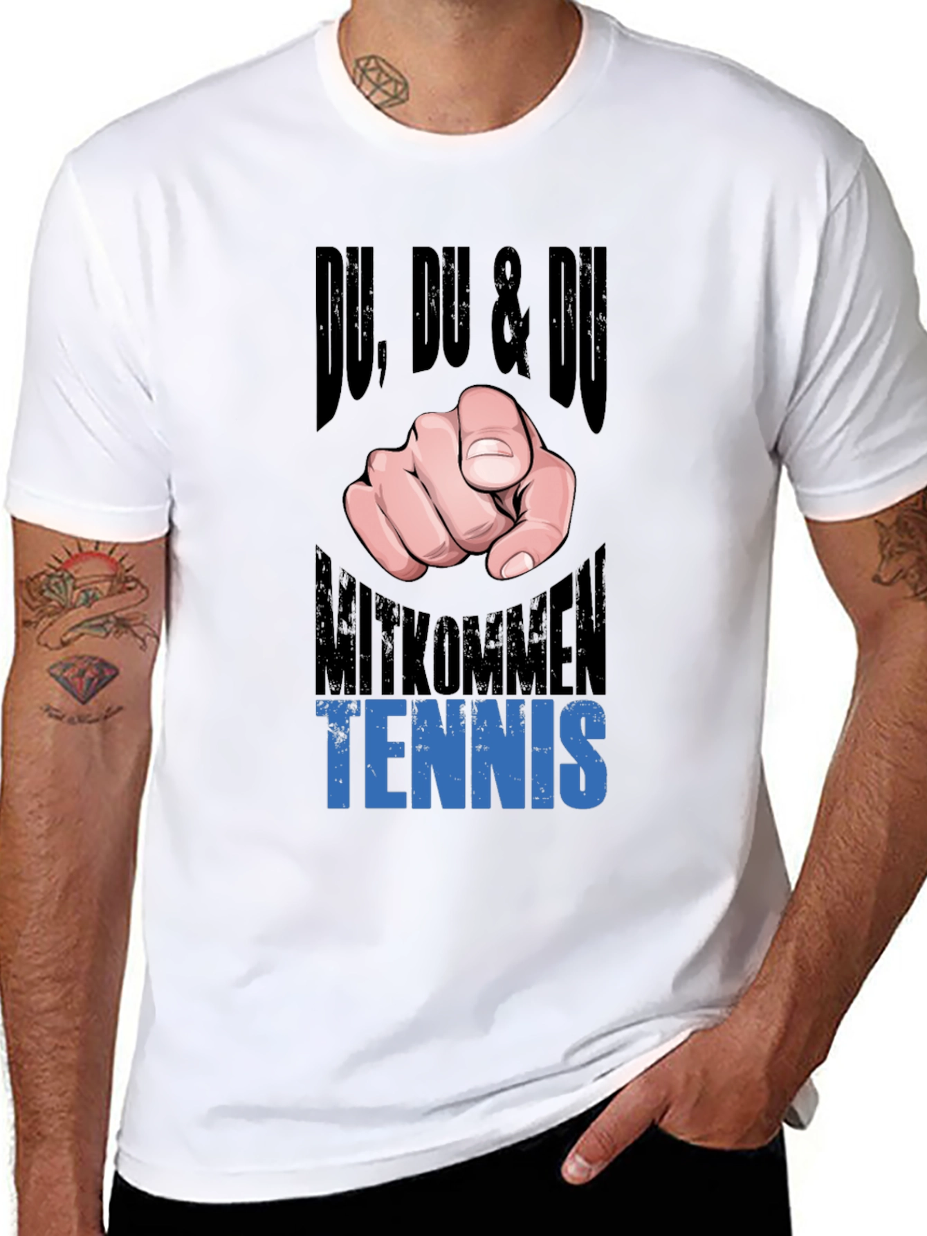 Du Tennis Graphic Tee - Black Cotton T-Shirt