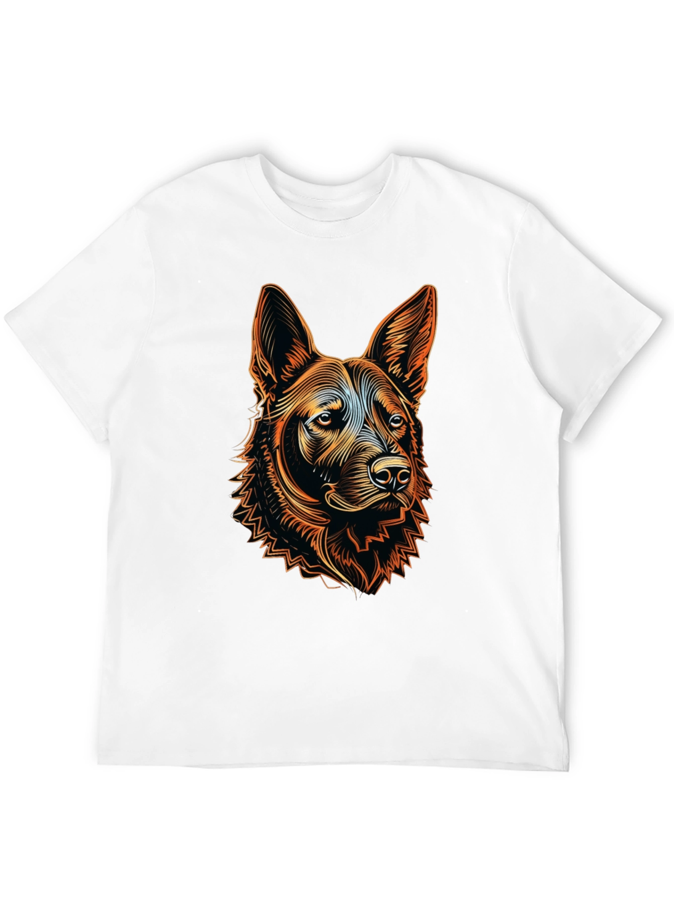 German Shepherd Dog Graphic Tee - Black Cotton Blend